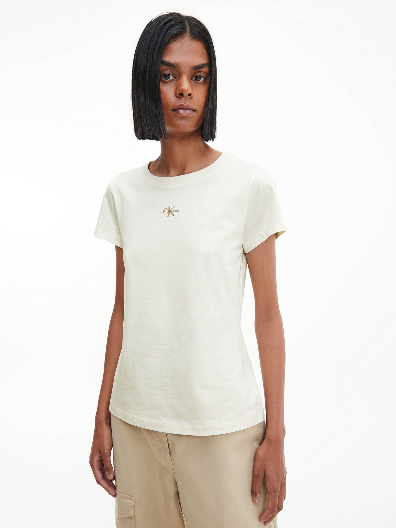 Camiseta de corte slim con logo Blanco Calvin Klein-0