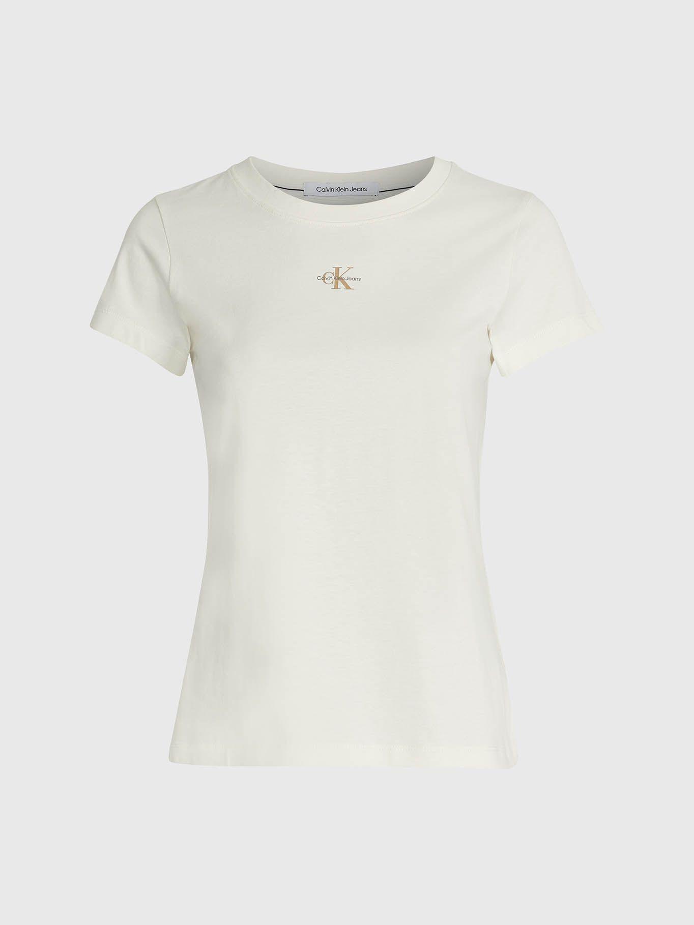 Camiseta de corte slim con logo Blanco Calvin Klein-5