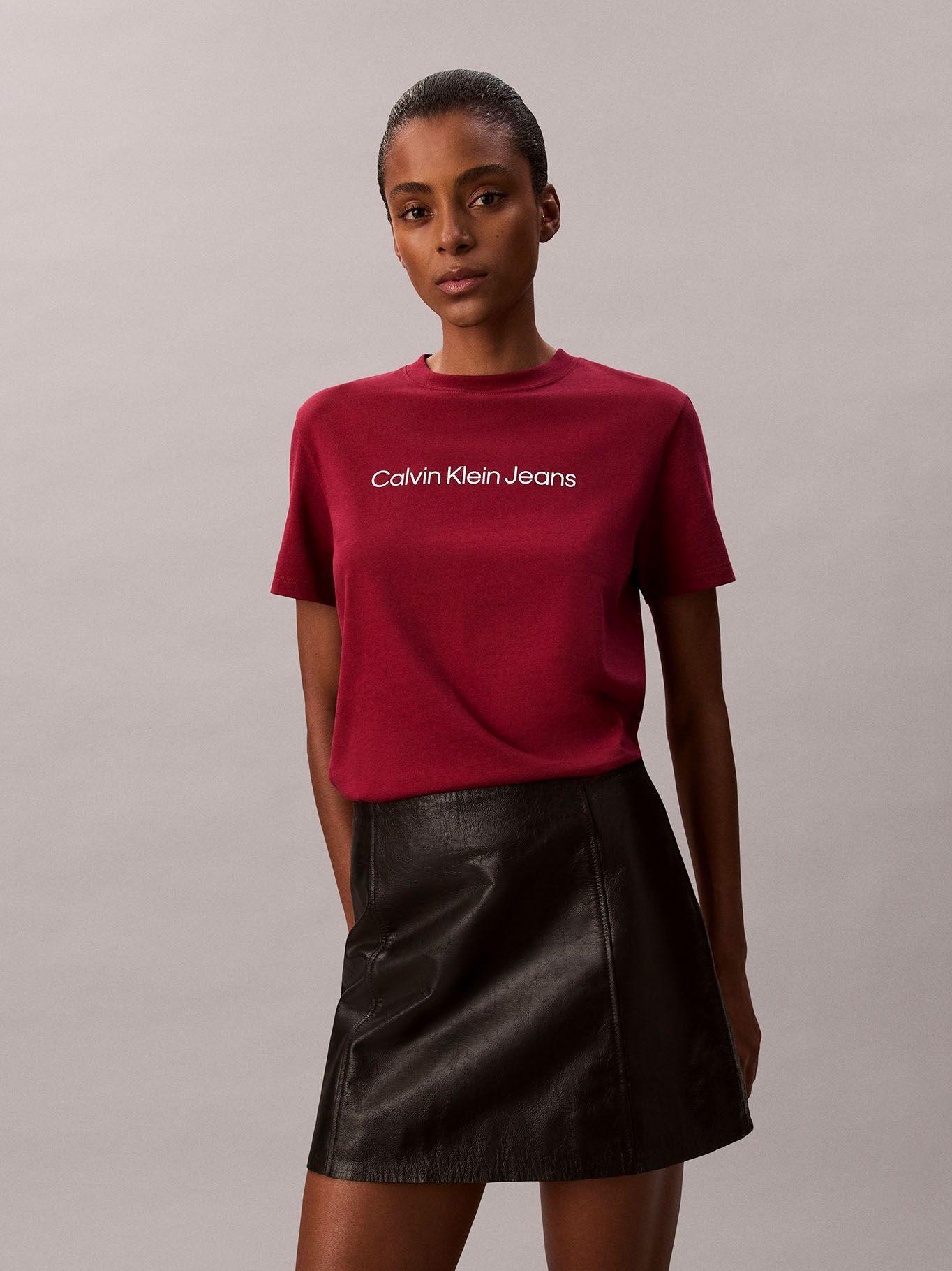 Polera Clásica con Logo Estampado Rojo Calvin Klein-3