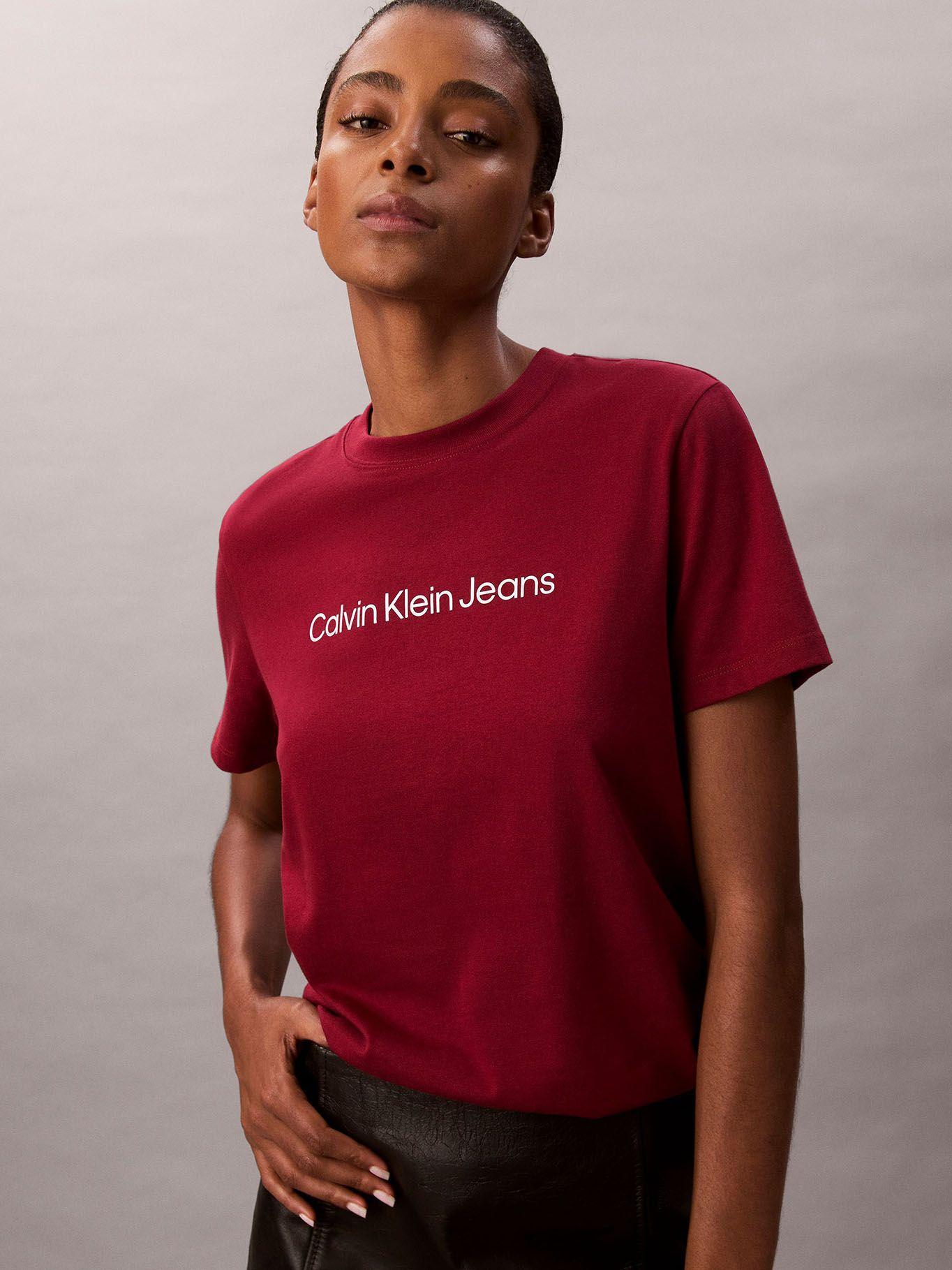 Polera Clásica con Logo Estampado Rojo Calvin Klein-4