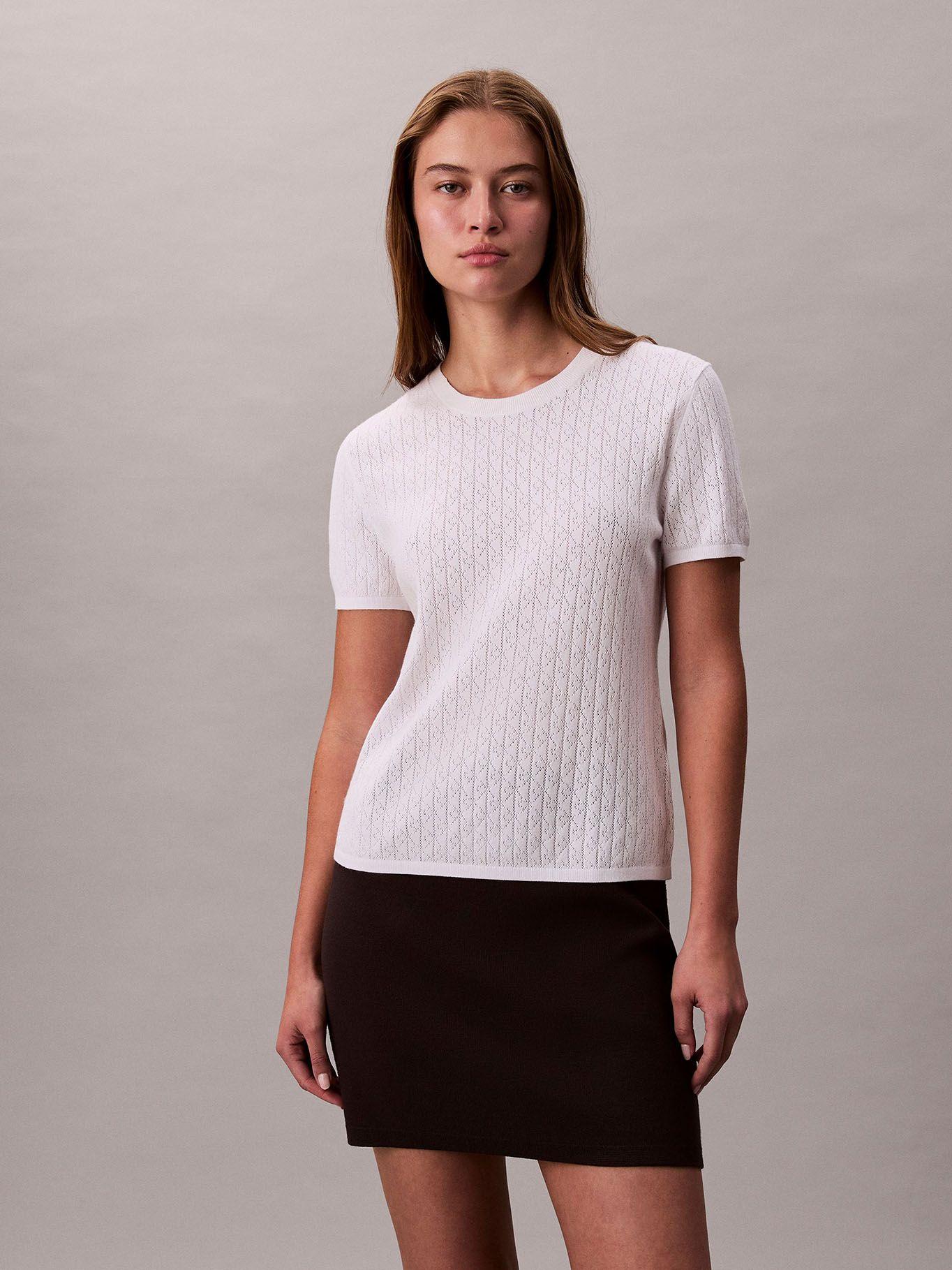 Blusa En Tejido Calado Blanco Calvin Klein-0