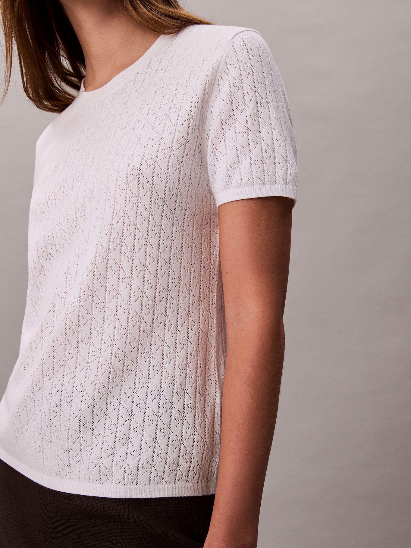 Blusa En Tejido Calado Blanco Calvin Klein-3