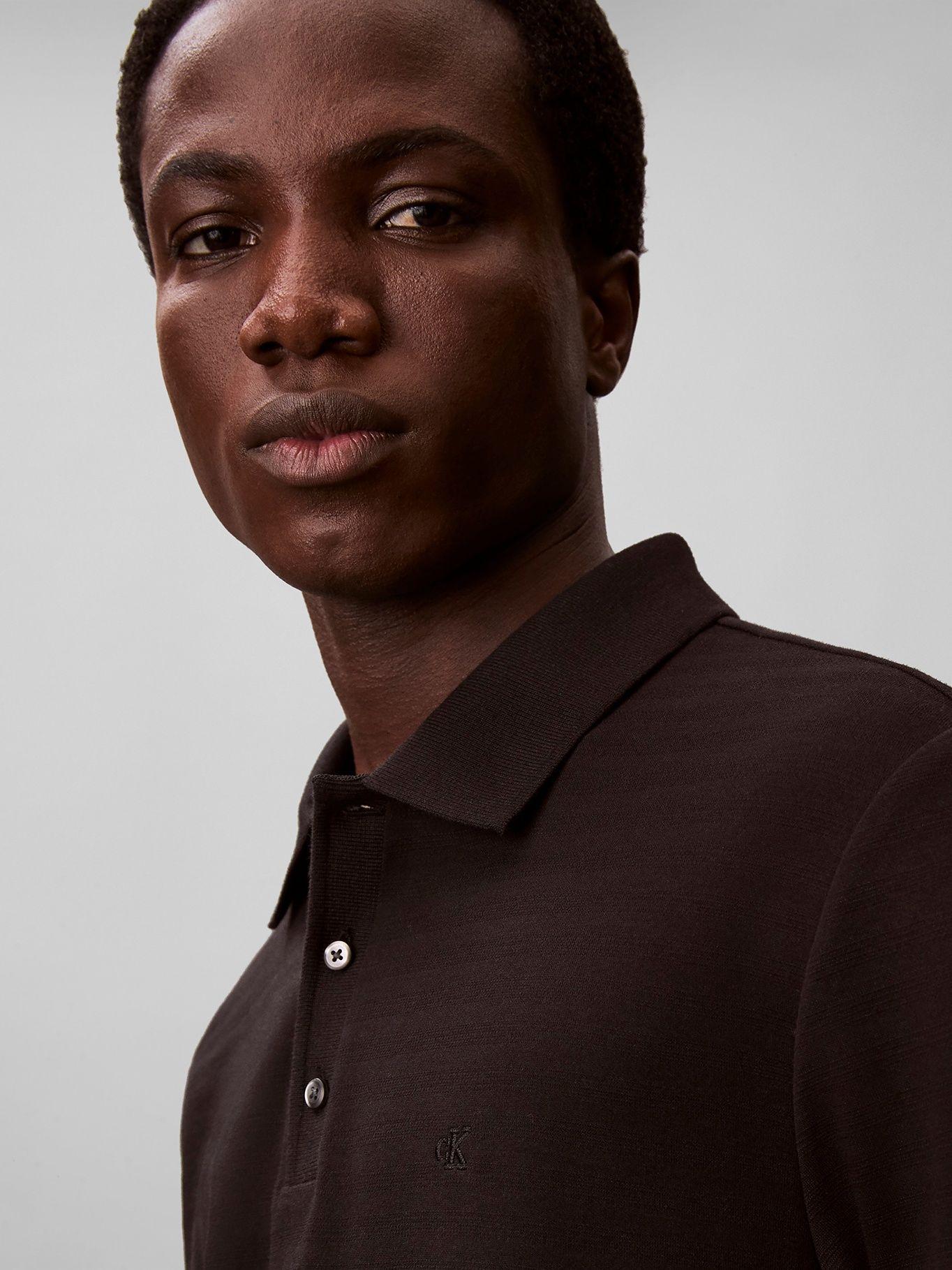 Polo con Sutiles Rayas Tonales Negro Calvin Klein-3