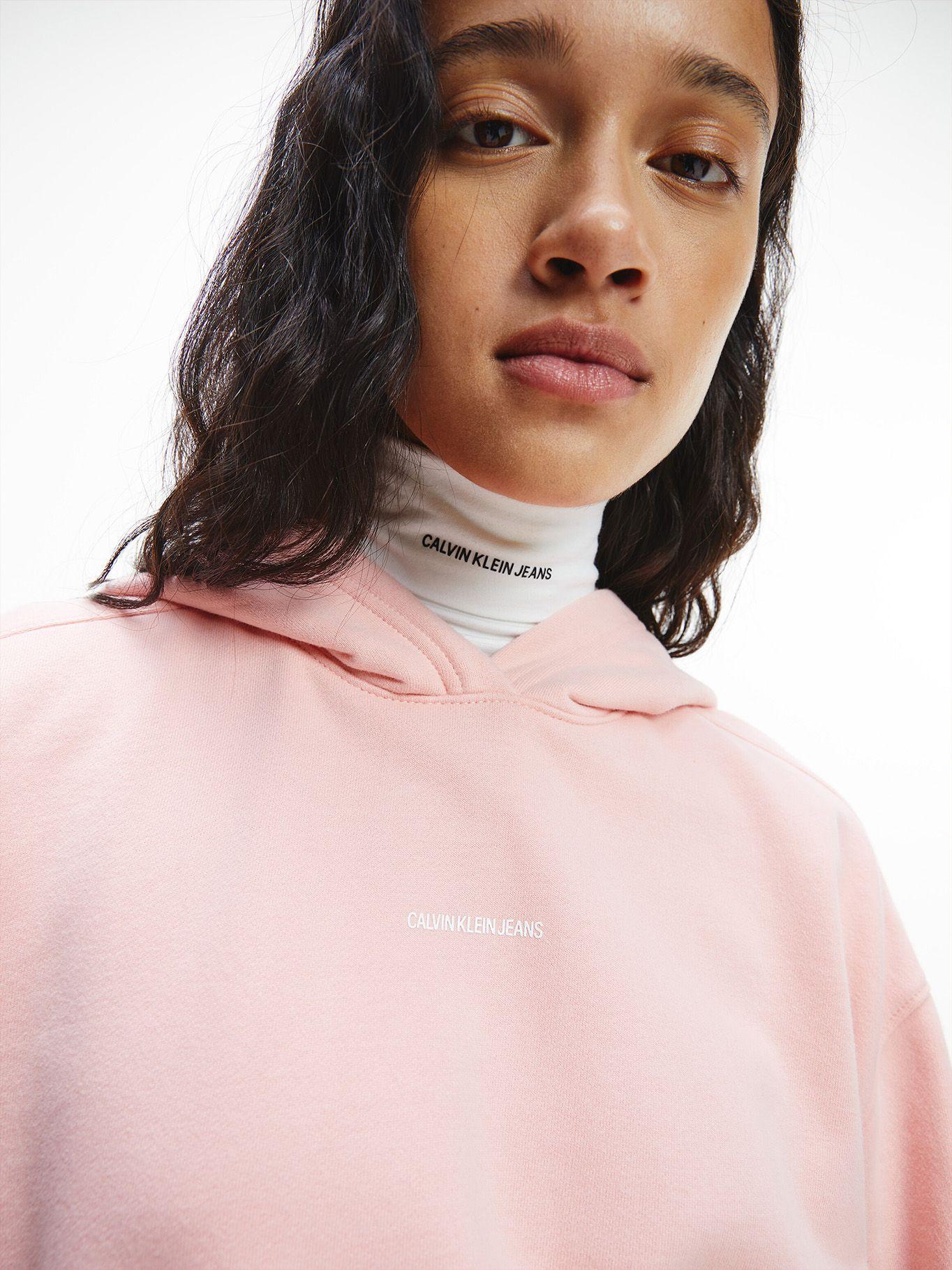 Hoodie Oversized Micro Branding Rosa Calvin Klein-3