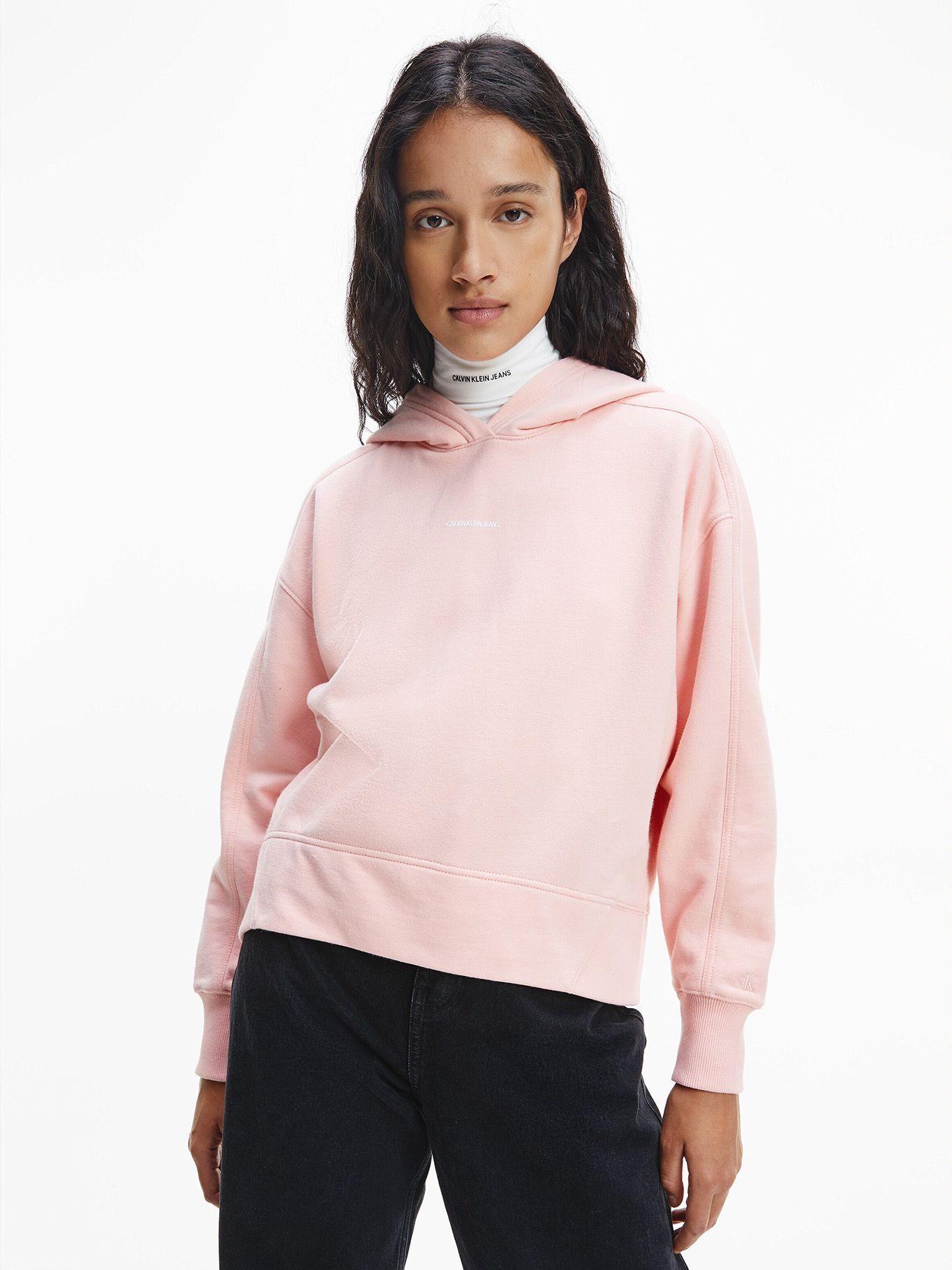 Hoodie Oversized Micro Branding Rosa Calvin Klein-0