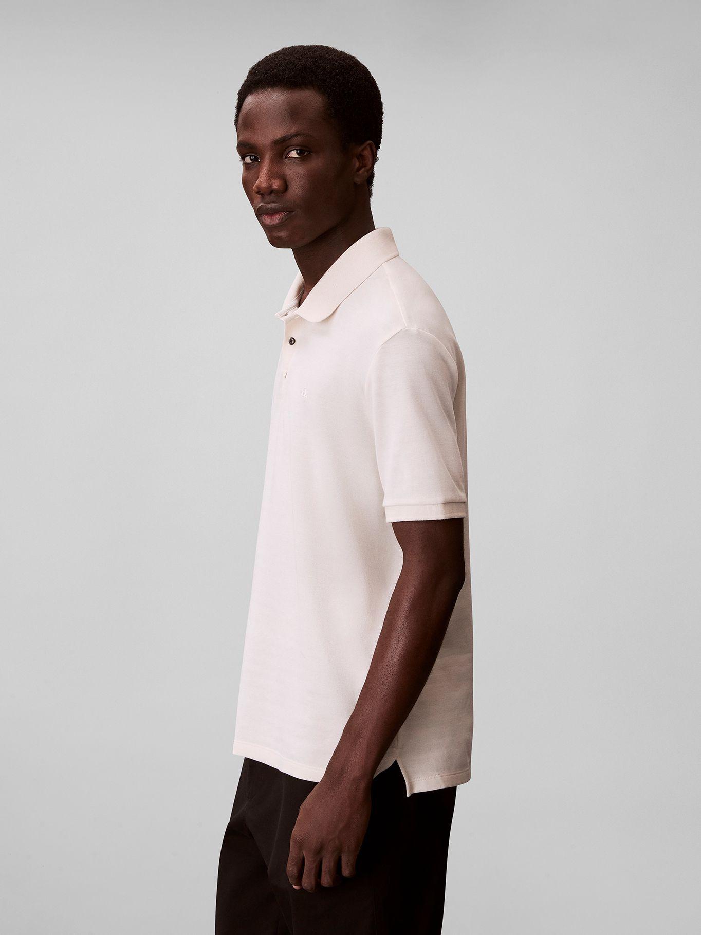 Polo con Sutiles Rayas Tonales Blanco Calvin Klein-3