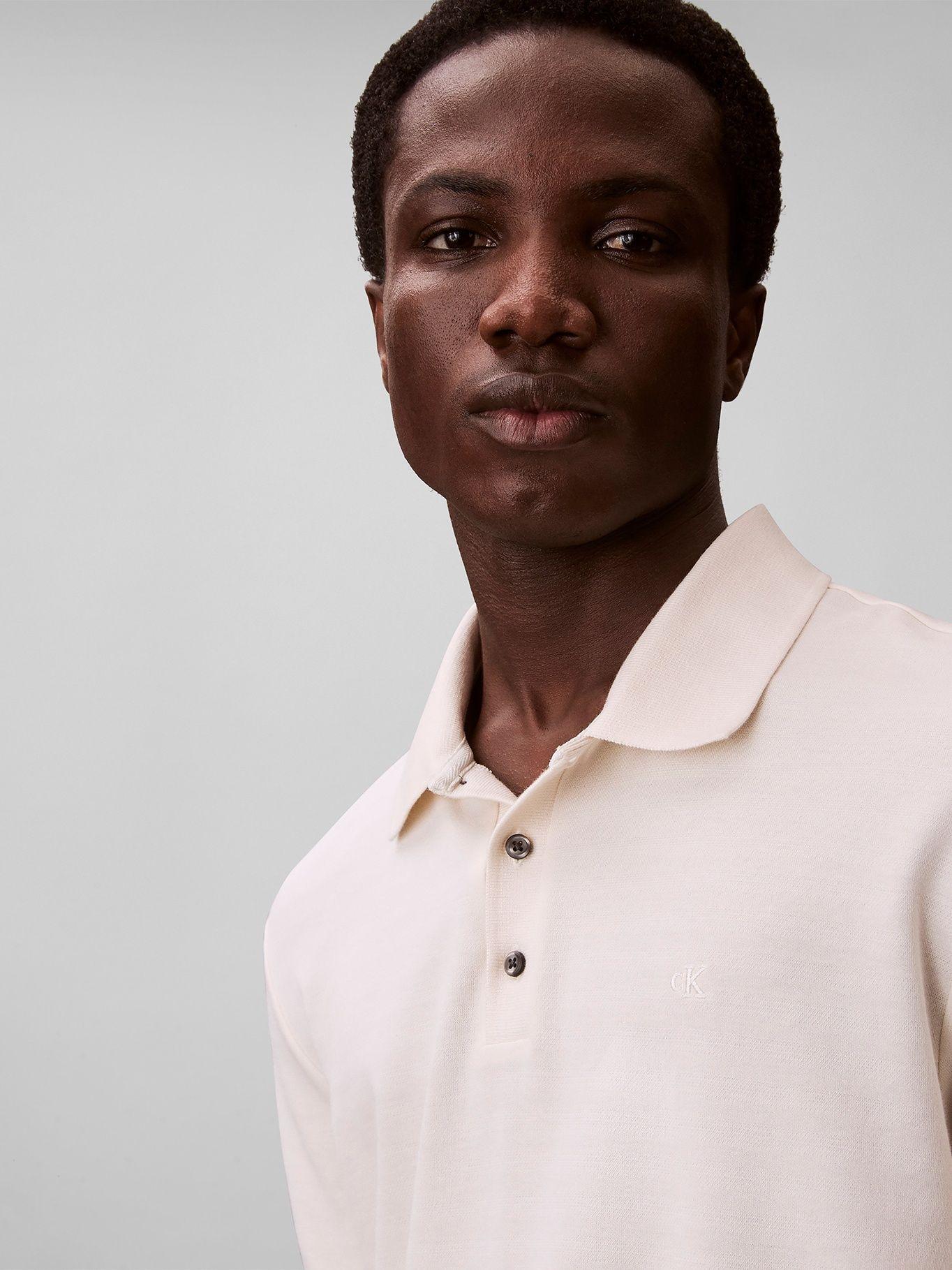 Polo con Sutiles Rayas Tonales Blanco Calvin Klein-4