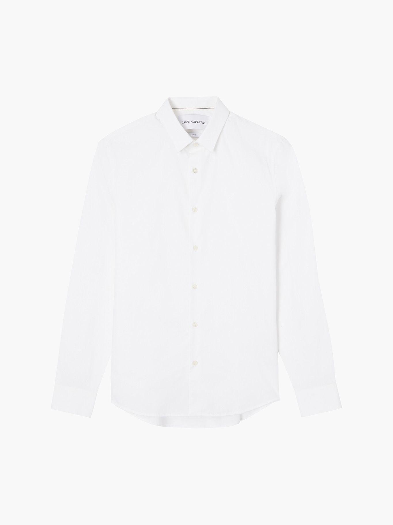 Camisa Ck Chest Slim Stretch Blanco Calvin Klein-4