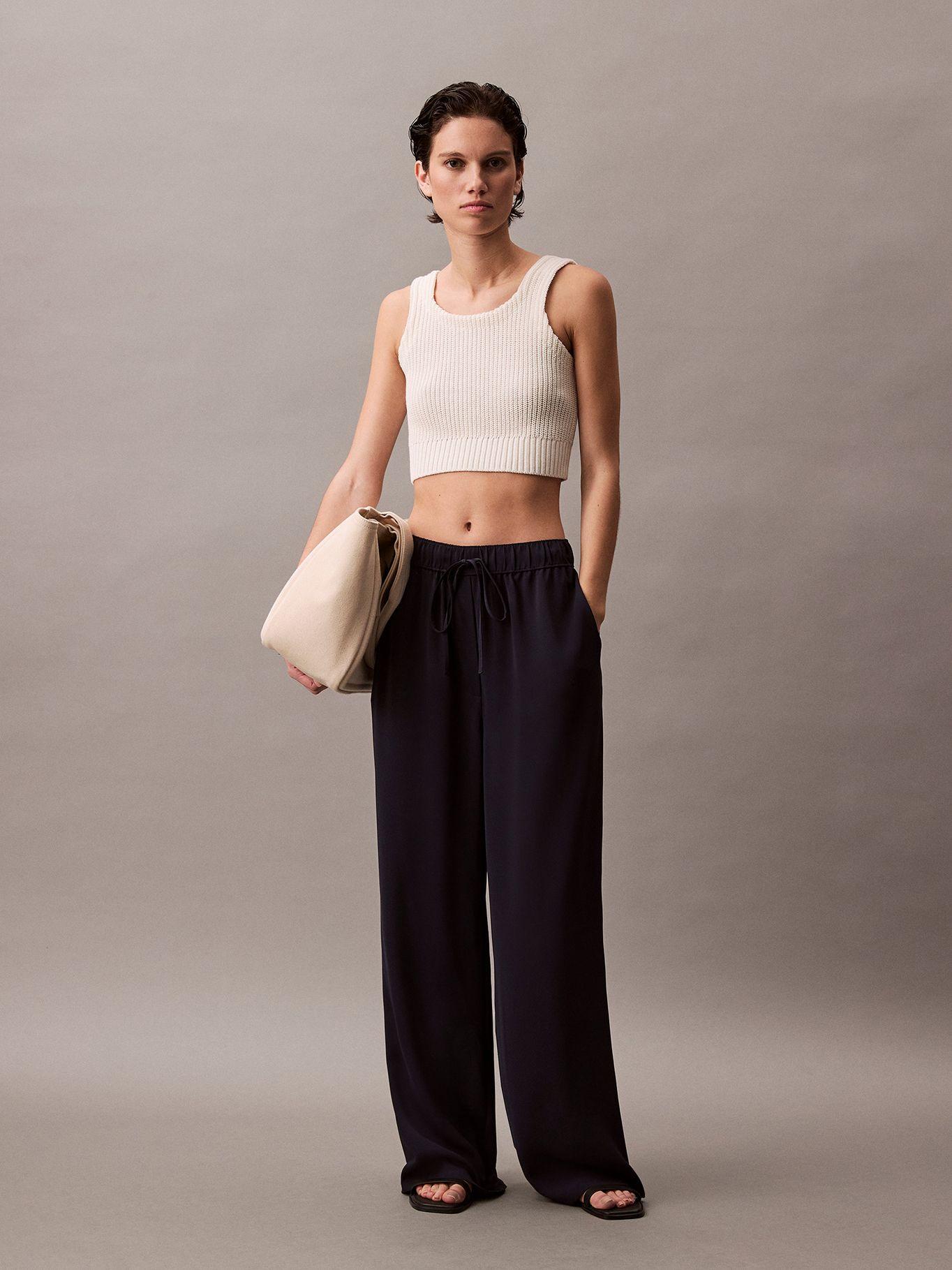 Pantalón Fluido Tipo Pull-On Azul Calvin Klein-0