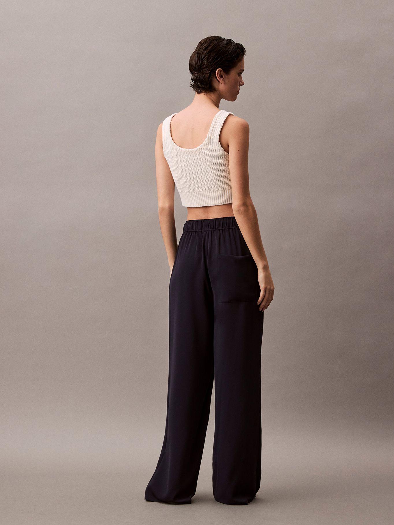 Pantalón Fluido Tipo Pull-On Azul Calvin Klein-1