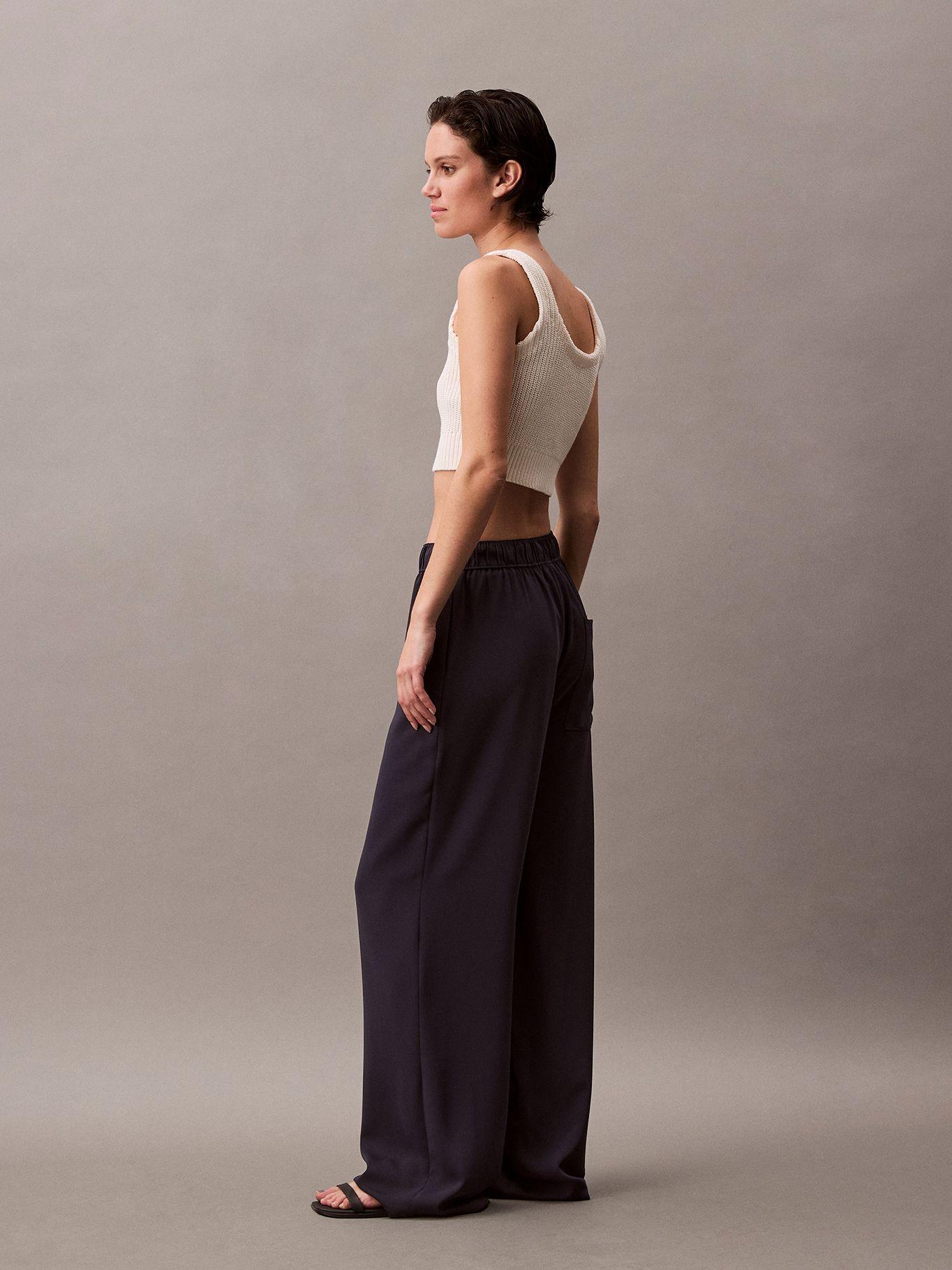 Pantalón Fluido Tipo Pull-On Azul Calvin Klein-3