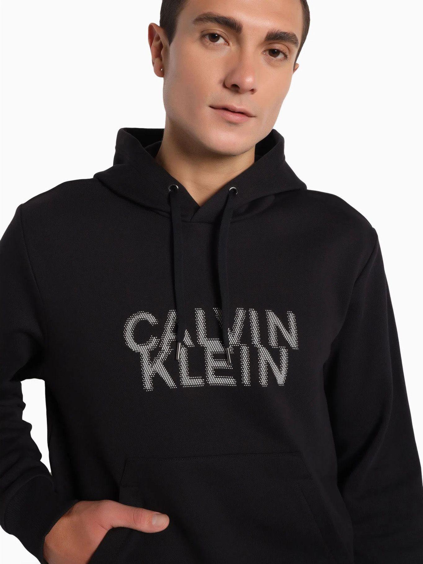 Hoodie Distorted Logo Negro Calvin Klein-3