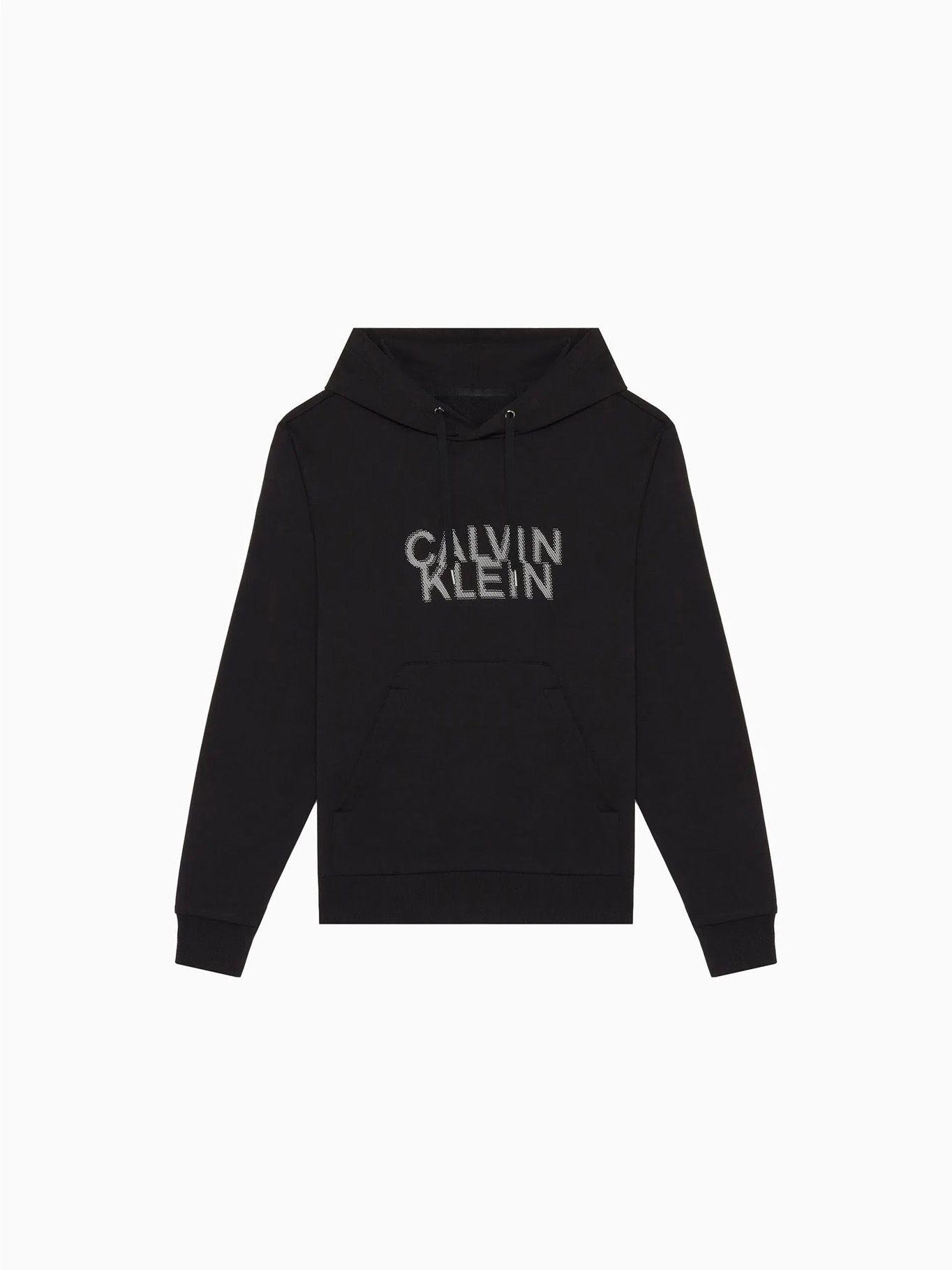Hoodie Distorted Logo Negro Calvin Klein-4