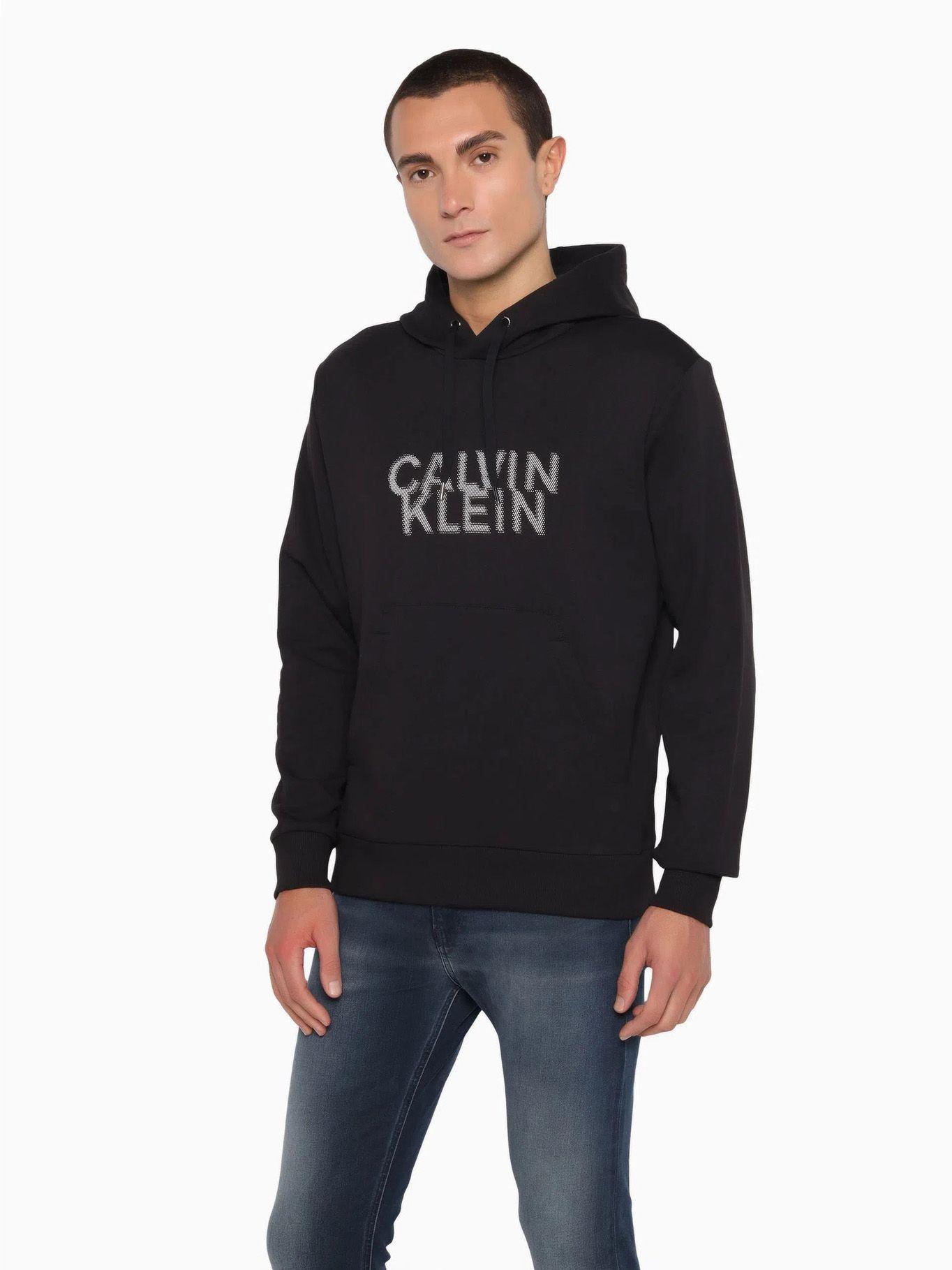Hoodie Distorted Logo Negro Calvin Klein-0