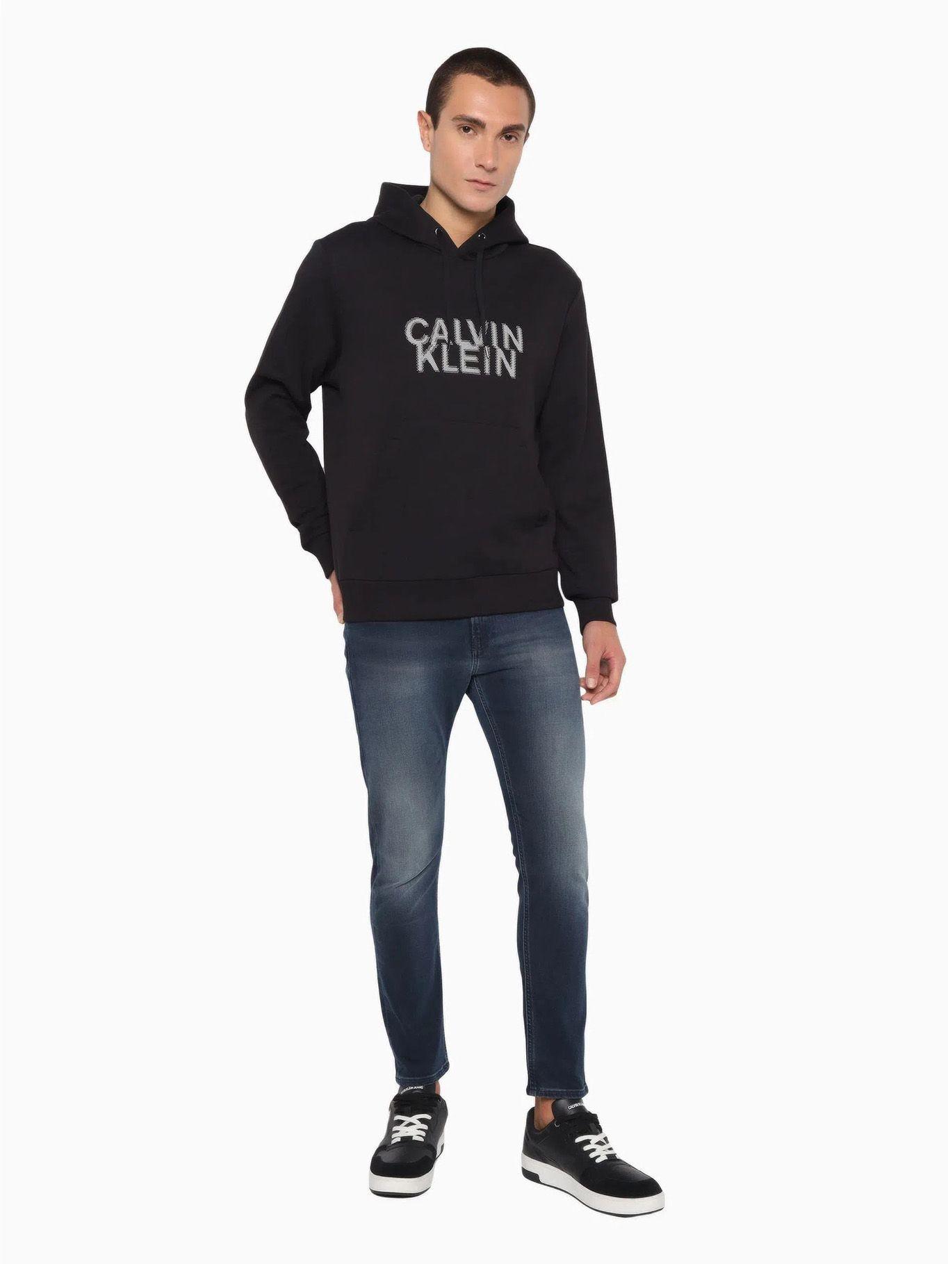 Hoodie Distorted Logo Negro Calvin Klein-1