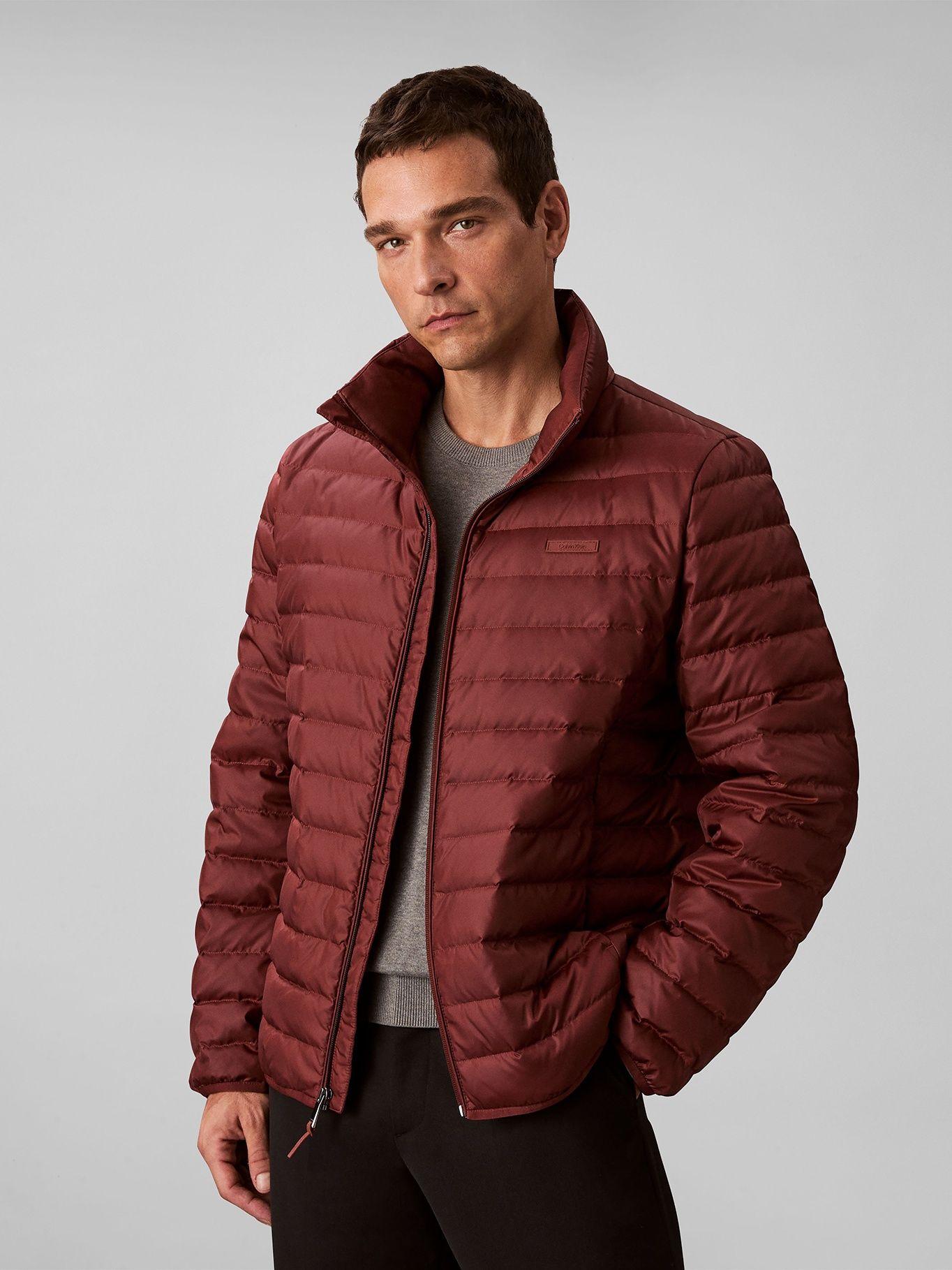 Parka Puffer Ligera de Nailon Burdeo Calvin Klein-0