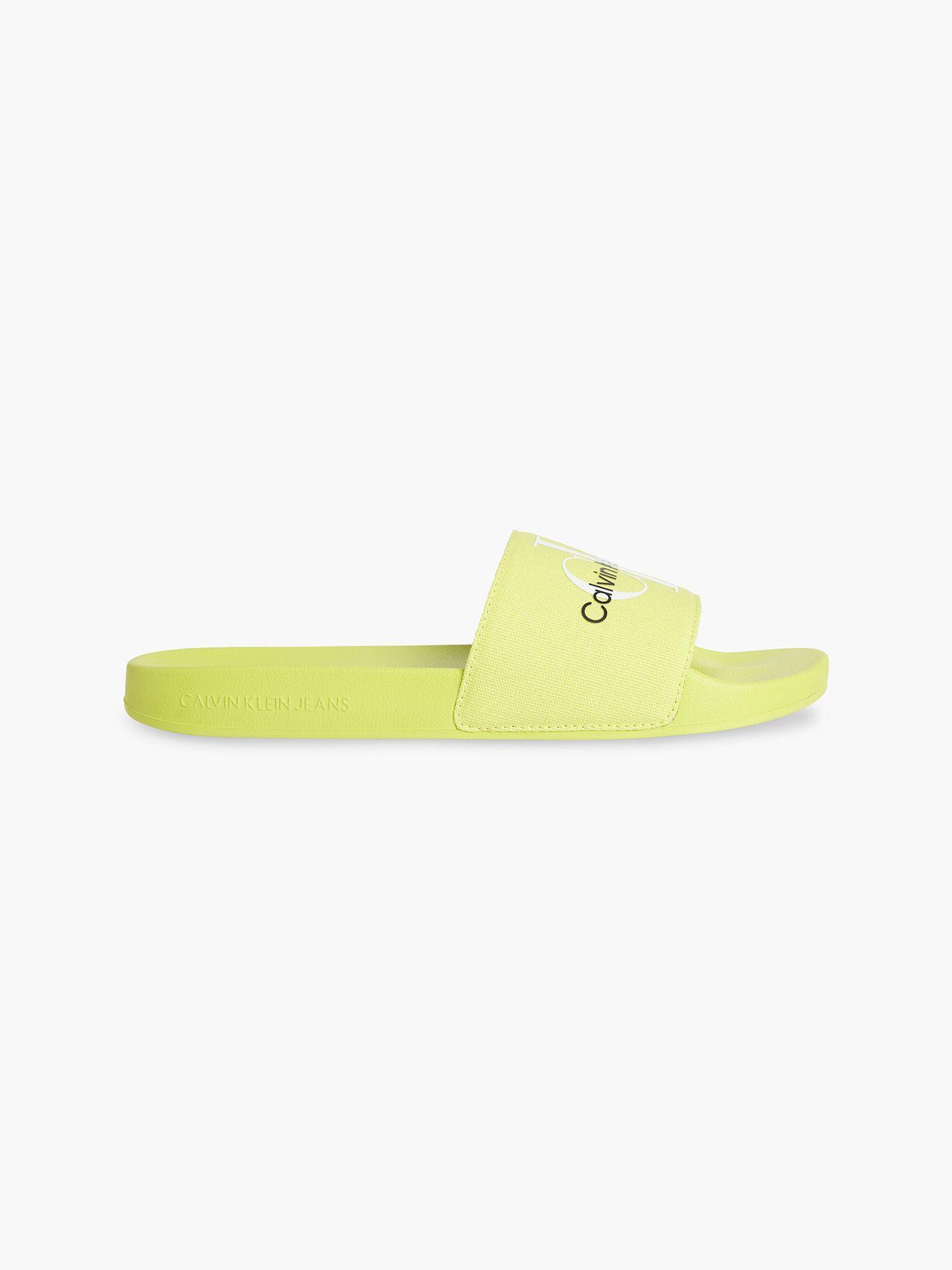 Sandalia Slide Monogram Verde Calvin Klein-4