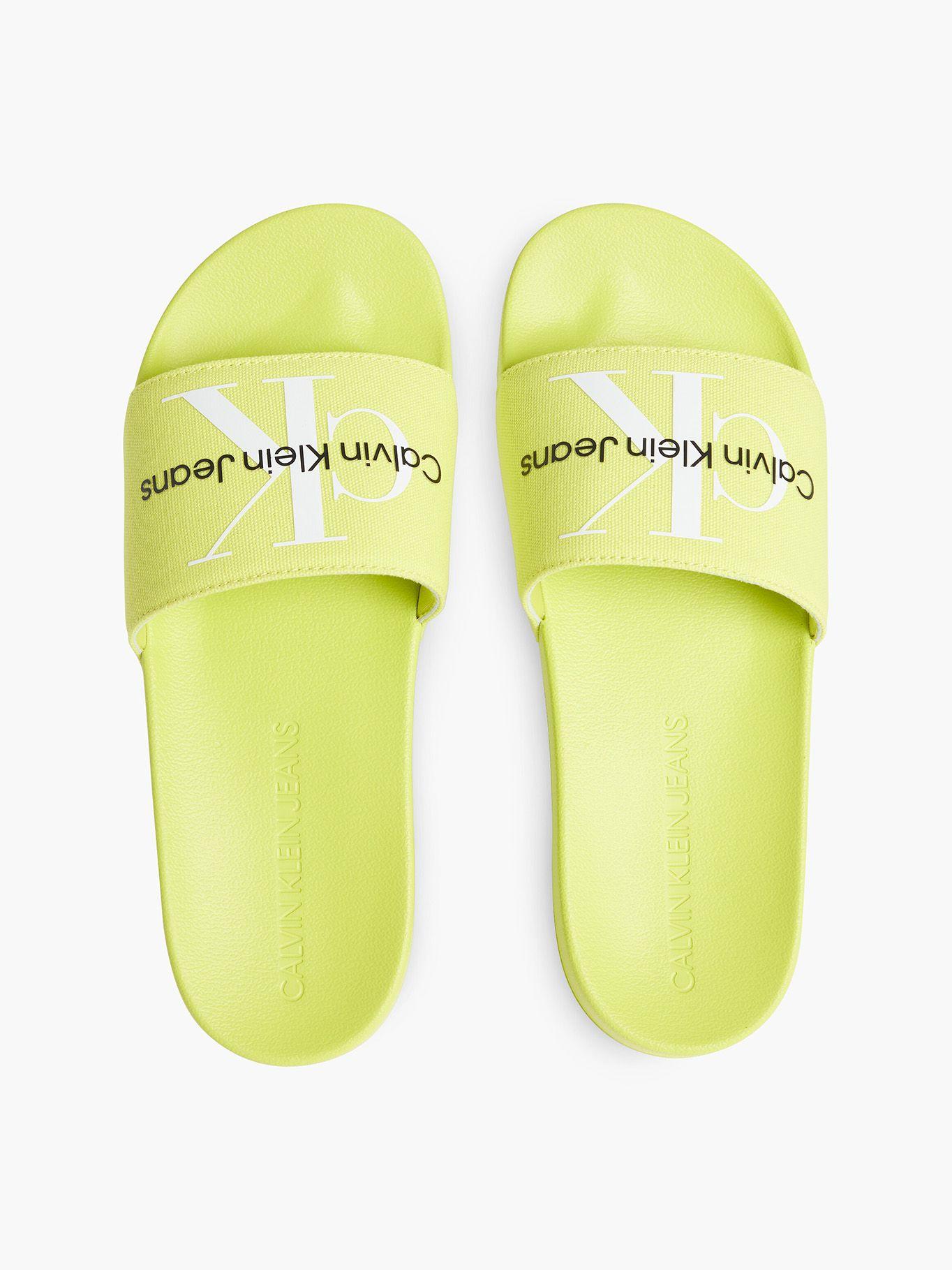 Sandalia Slide Monogram Verde Calvin Klein-2