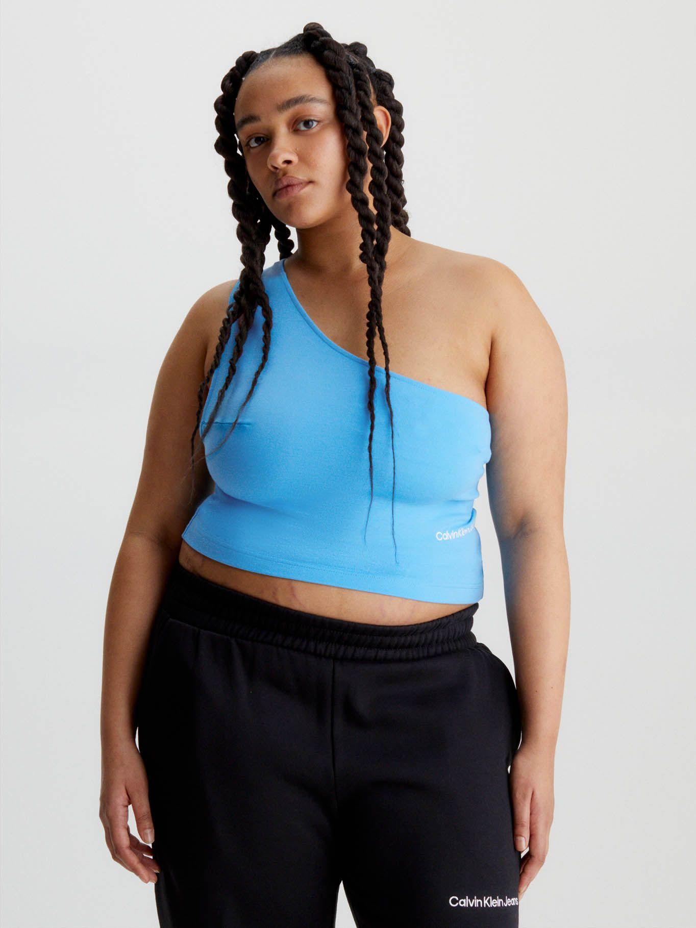 Top de punto milano con hombro descubierto Celeste Calvin Klein-4