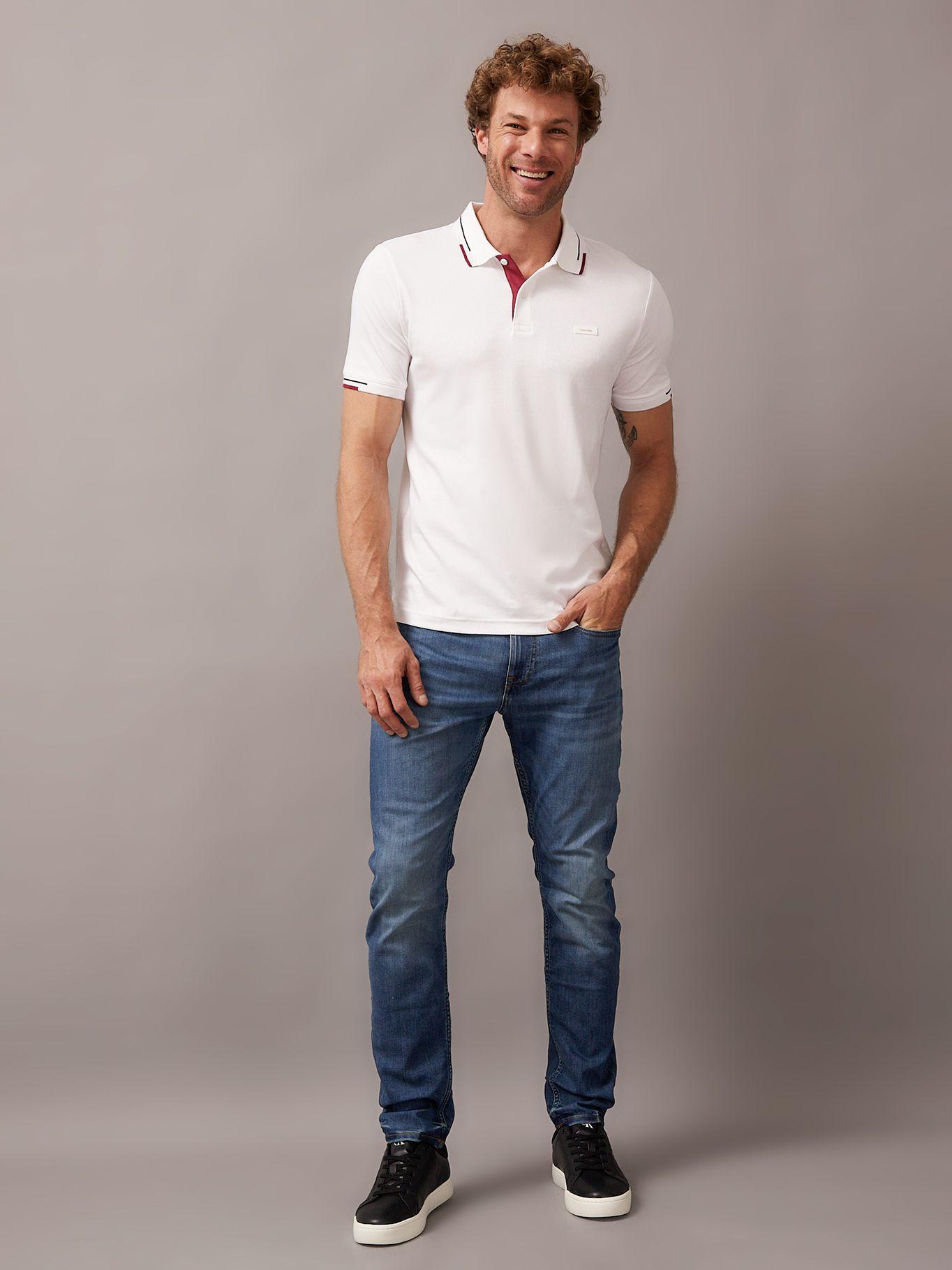 Polo Smooth Cotton Block Blanco Calvin Klein-1