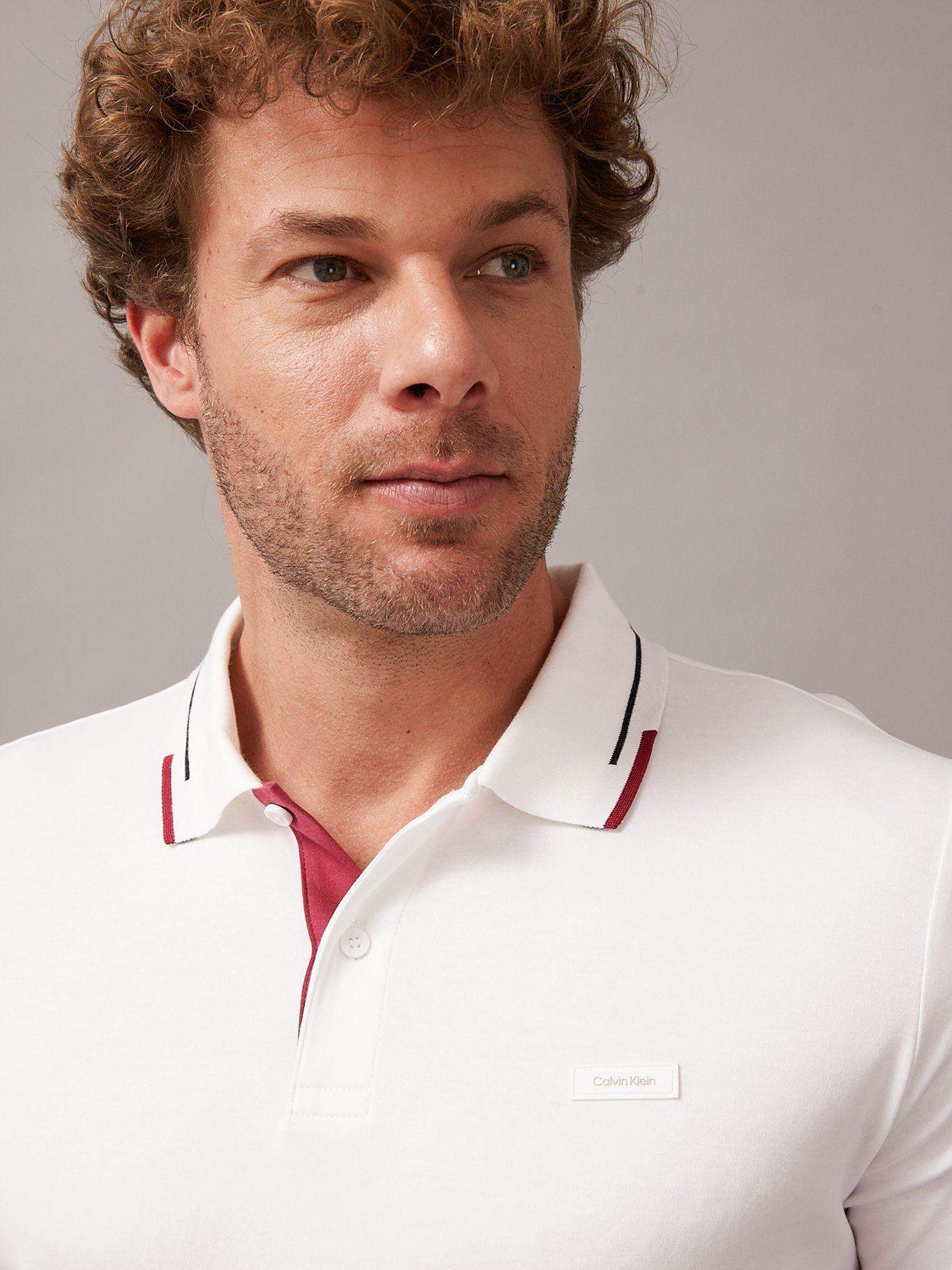 Polo Smooth Cotton Block Blanco Calvin Klein-3