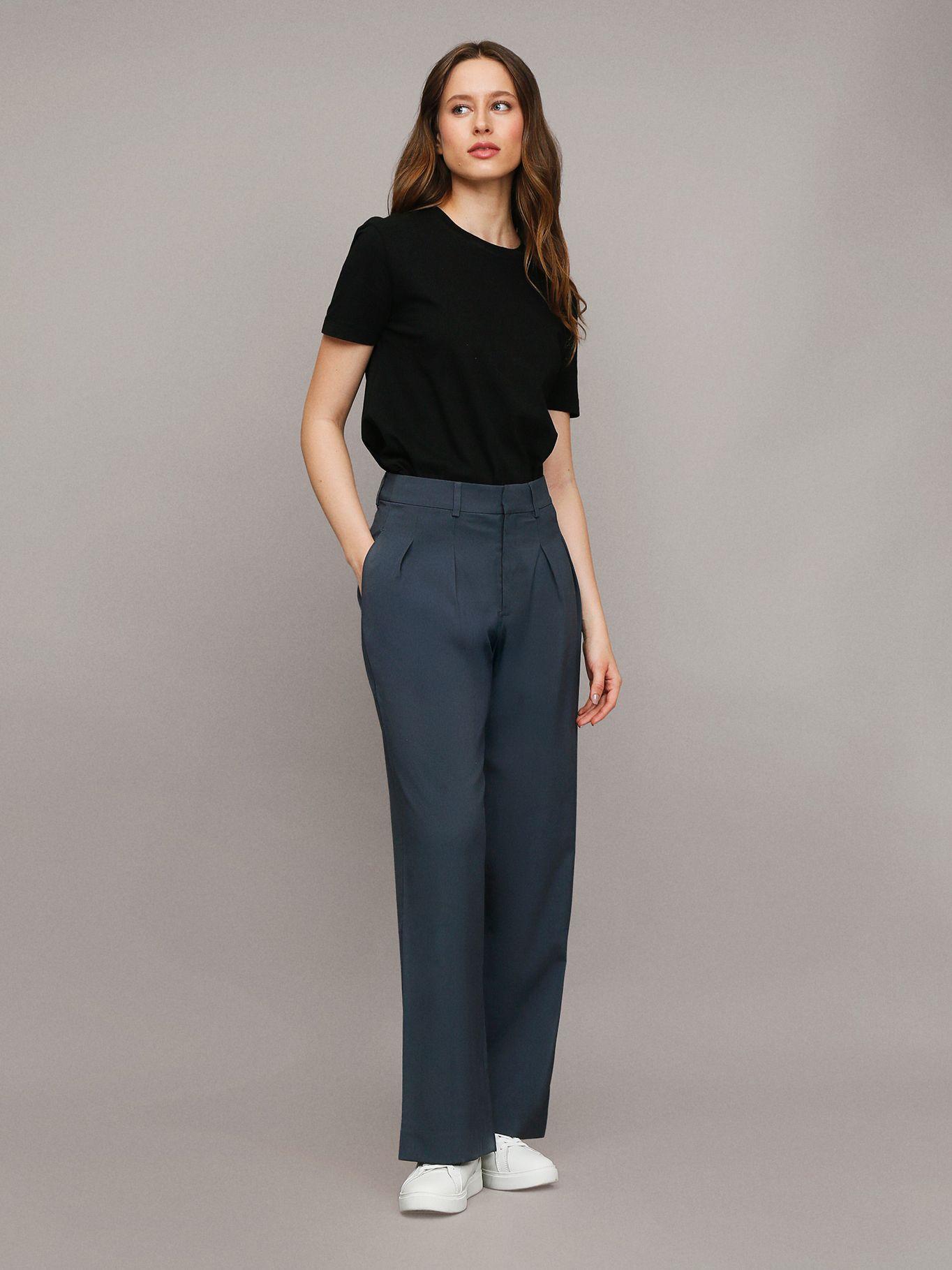 Pantalón Tailored de Pierna Ancha Azul Calvin Klein-0