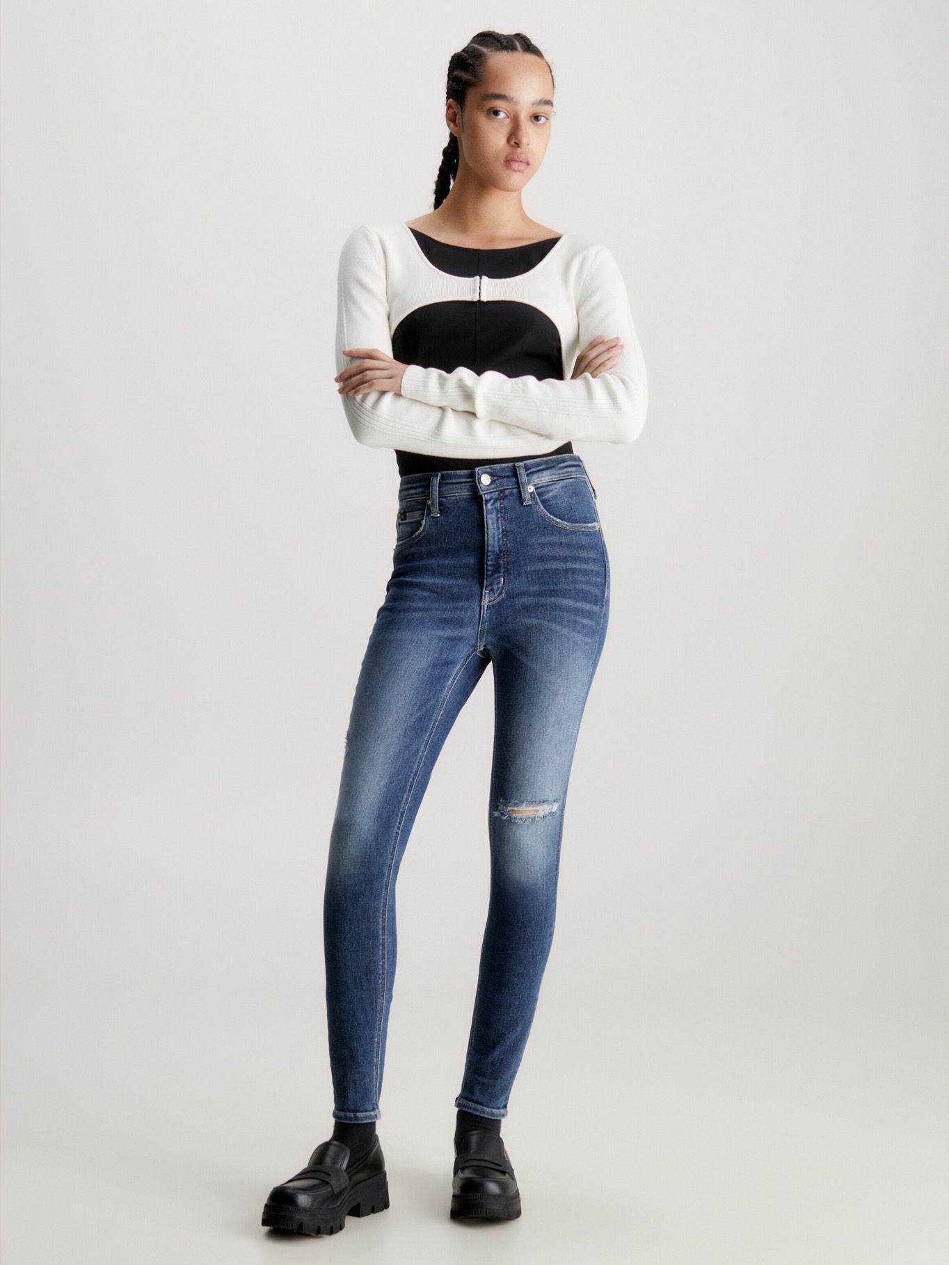Jeans High Rise Super Skinny Ankle Azul-3