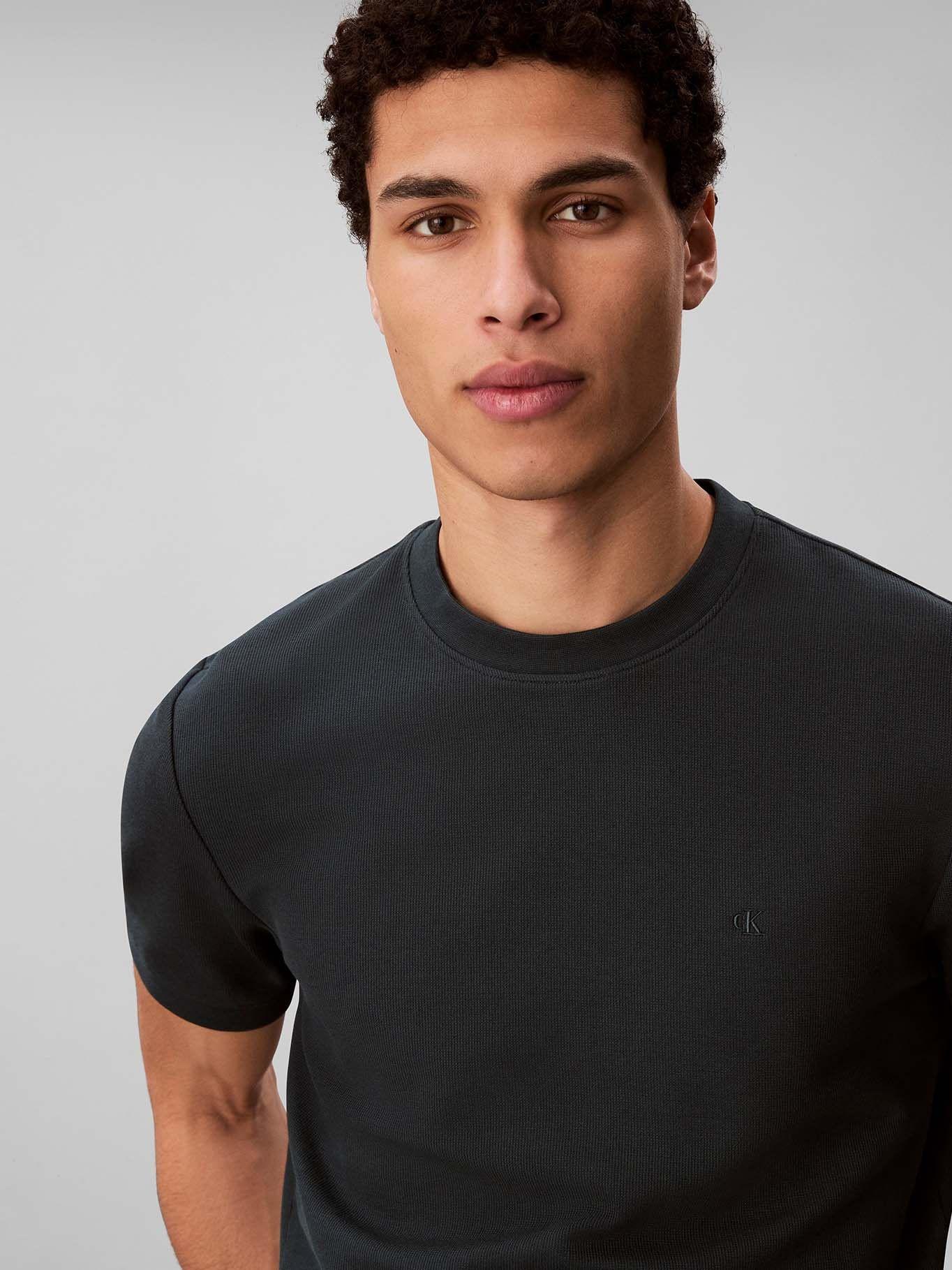 Polera Slim Micro Waffle Verde Calvin Klein-4