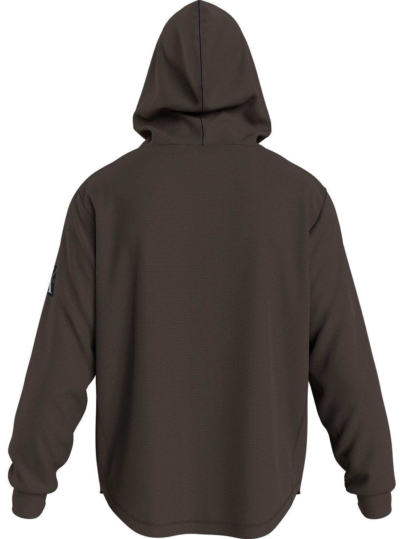 Hoodie Monogram Badge Waffle Verde Calvin Klein-1