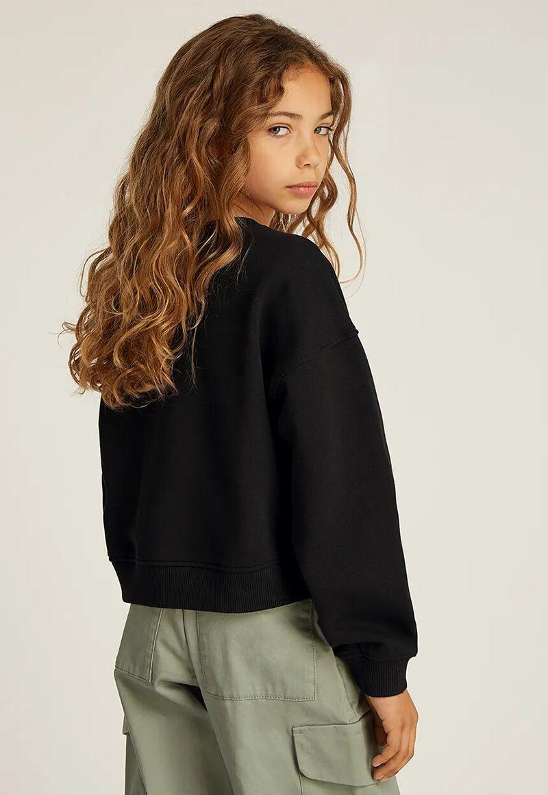 Polerón con logo brillantes de niña Negro Calvin Klein-1