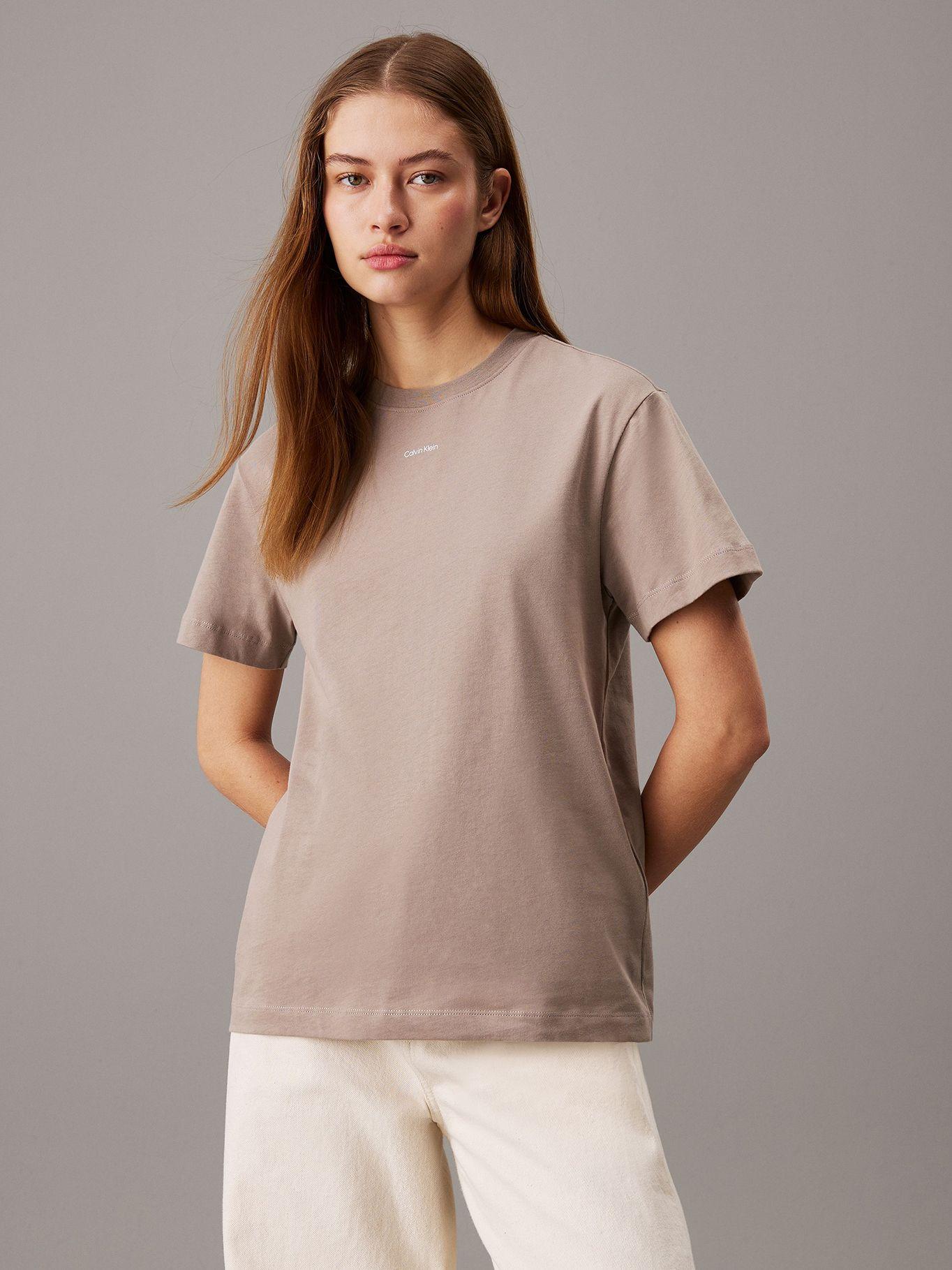 Polera Nano Logo Regular Beige Calvin Klein-0