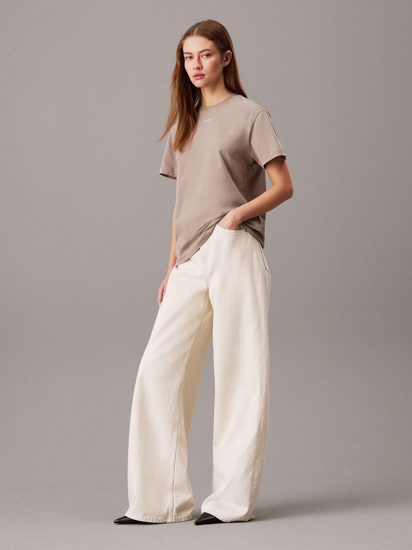 Polera Nano Logo Regular Beige Calvin Klein-1
