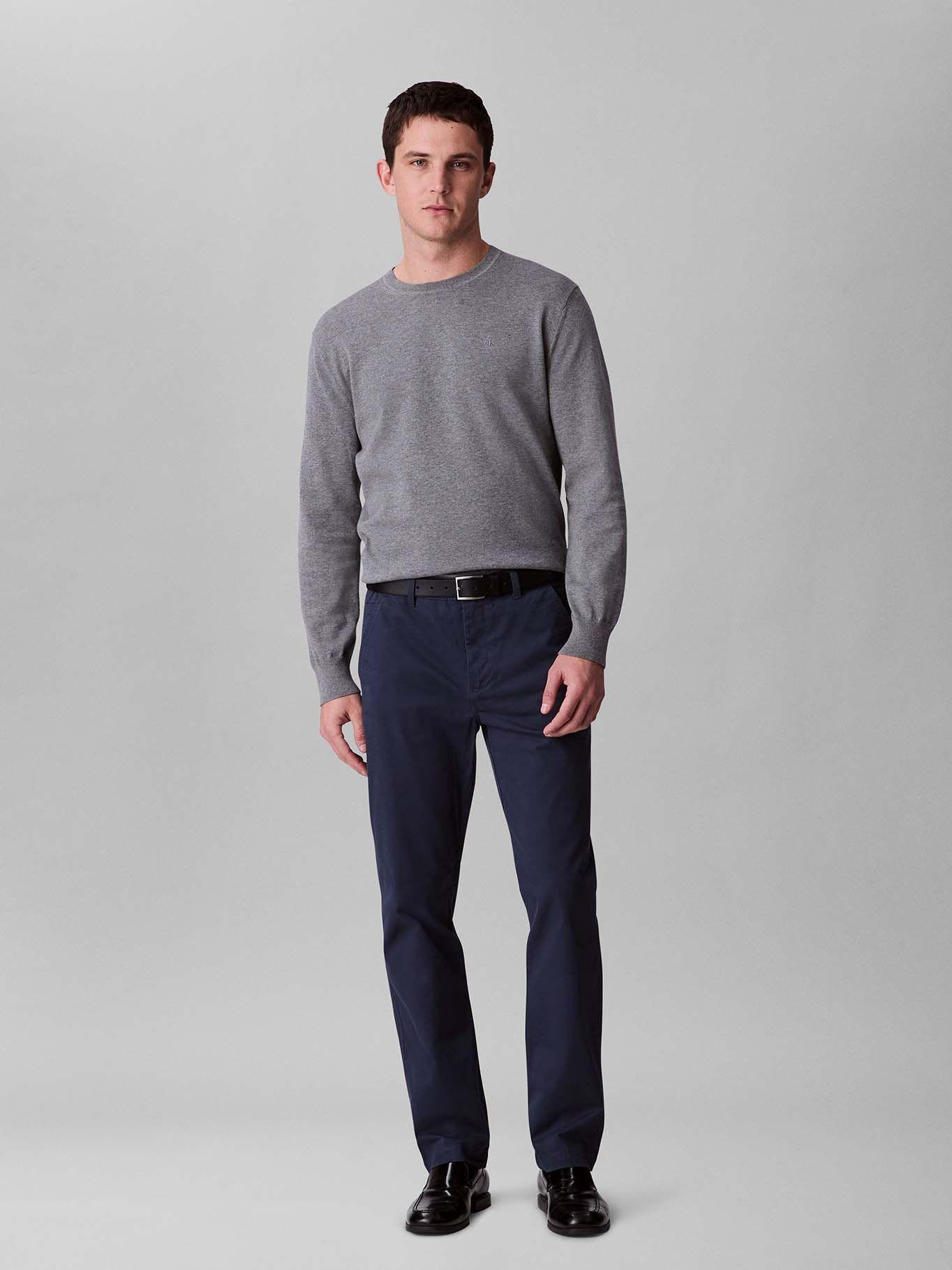 Pantalón Slim de Algodón Signature Negro Calvin Klein-0