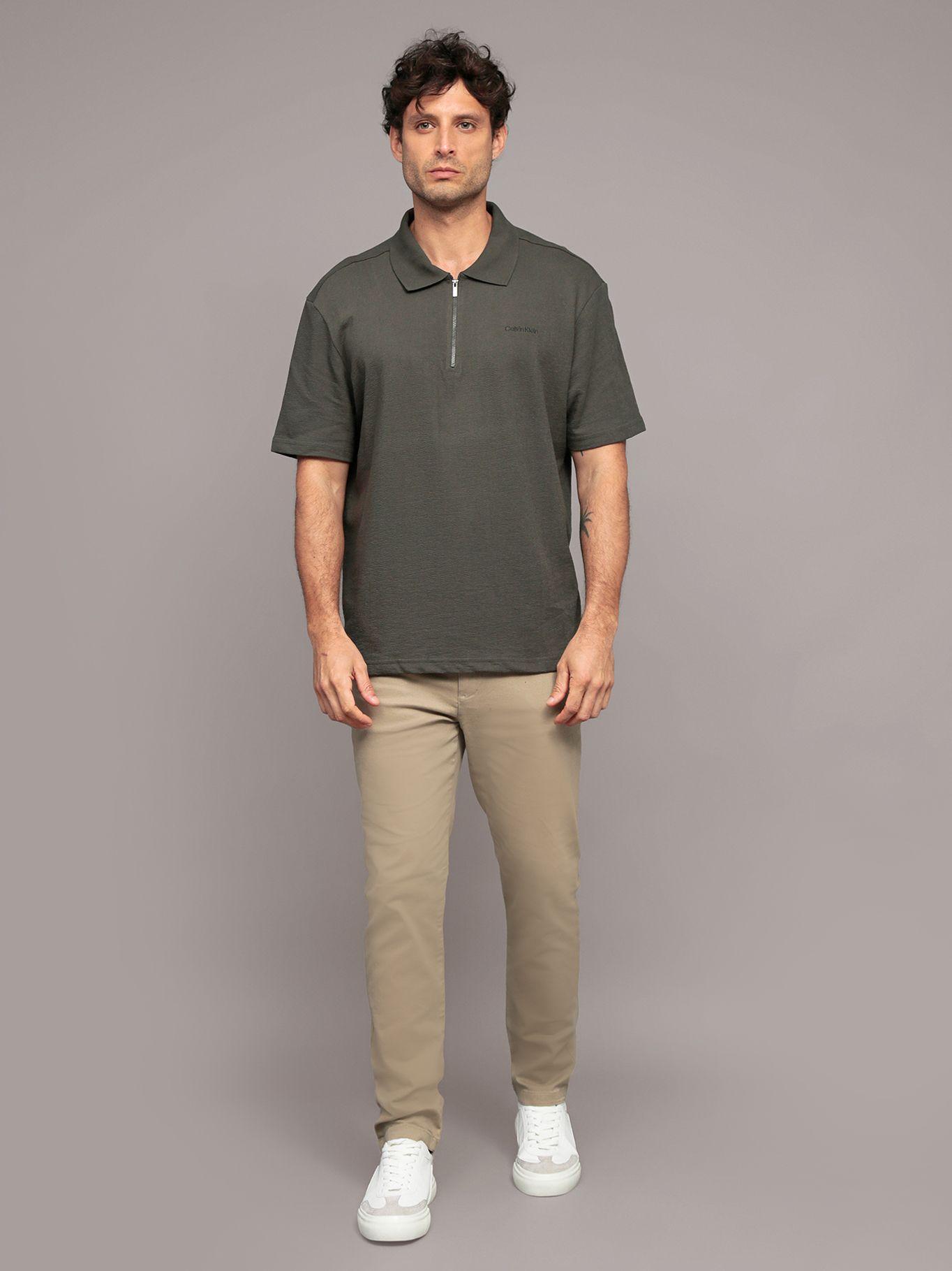 Polo Relaxed Con Tejido Crepe Gris Calvin Klein-1