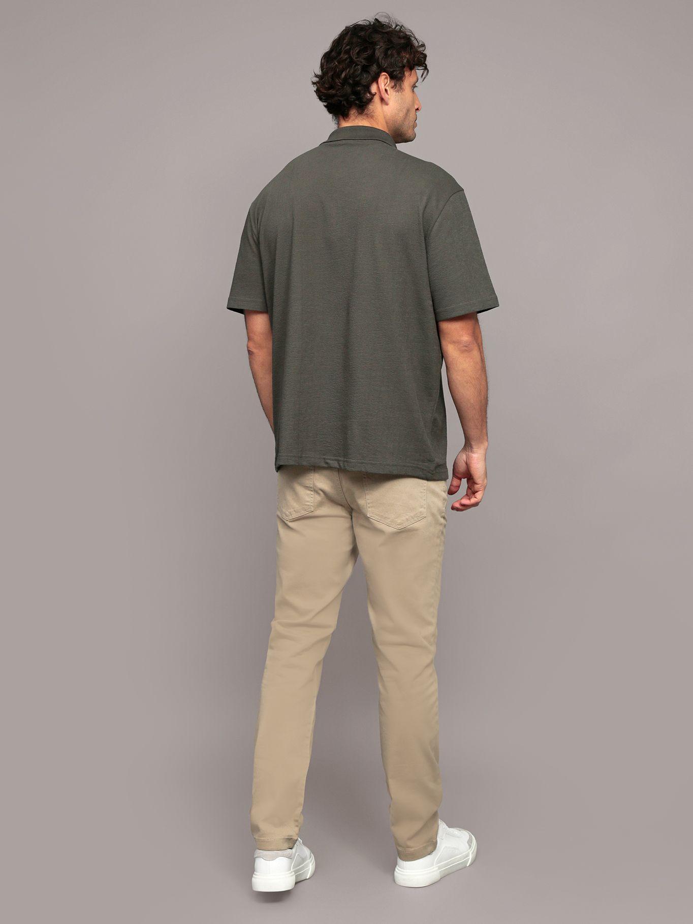 Polo Relaxed Con Tejido Crepe Gris Calvin Klein-2