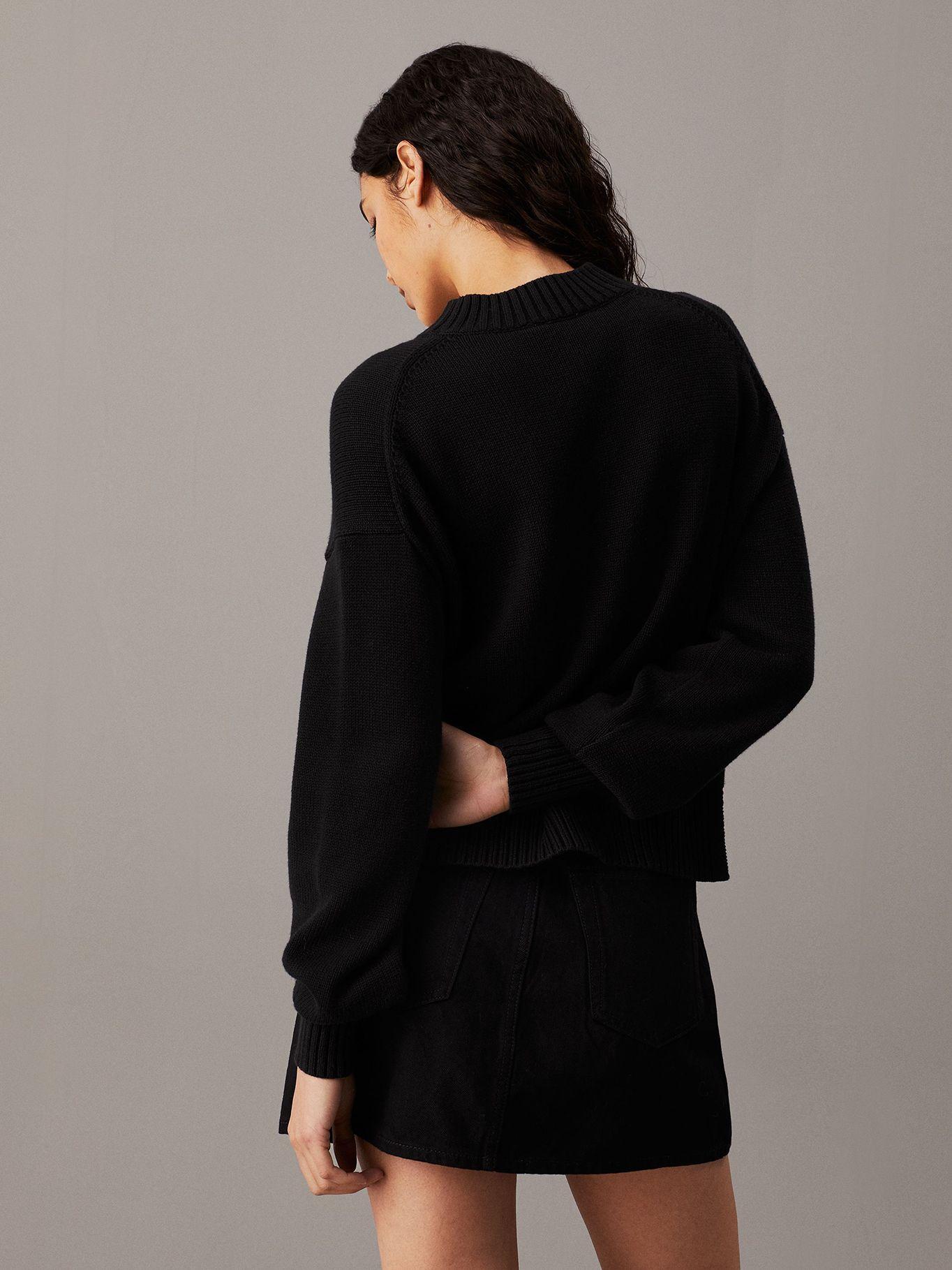 Sweater Ck Intarsia Loose Negro Calvin Klein-2