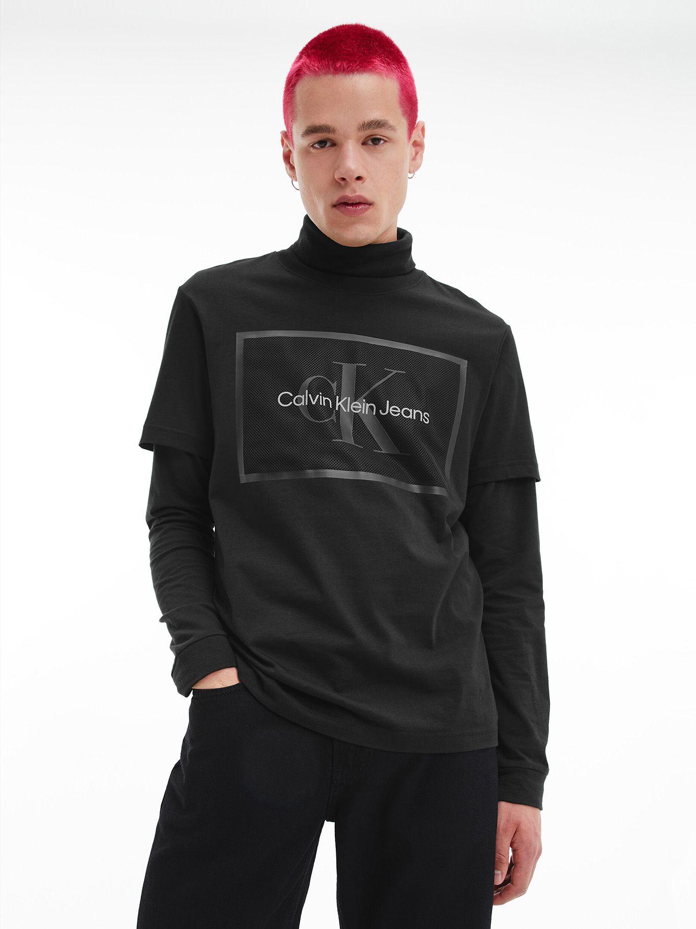 Polera Monologo Mesh Negro Calvin Klein-0