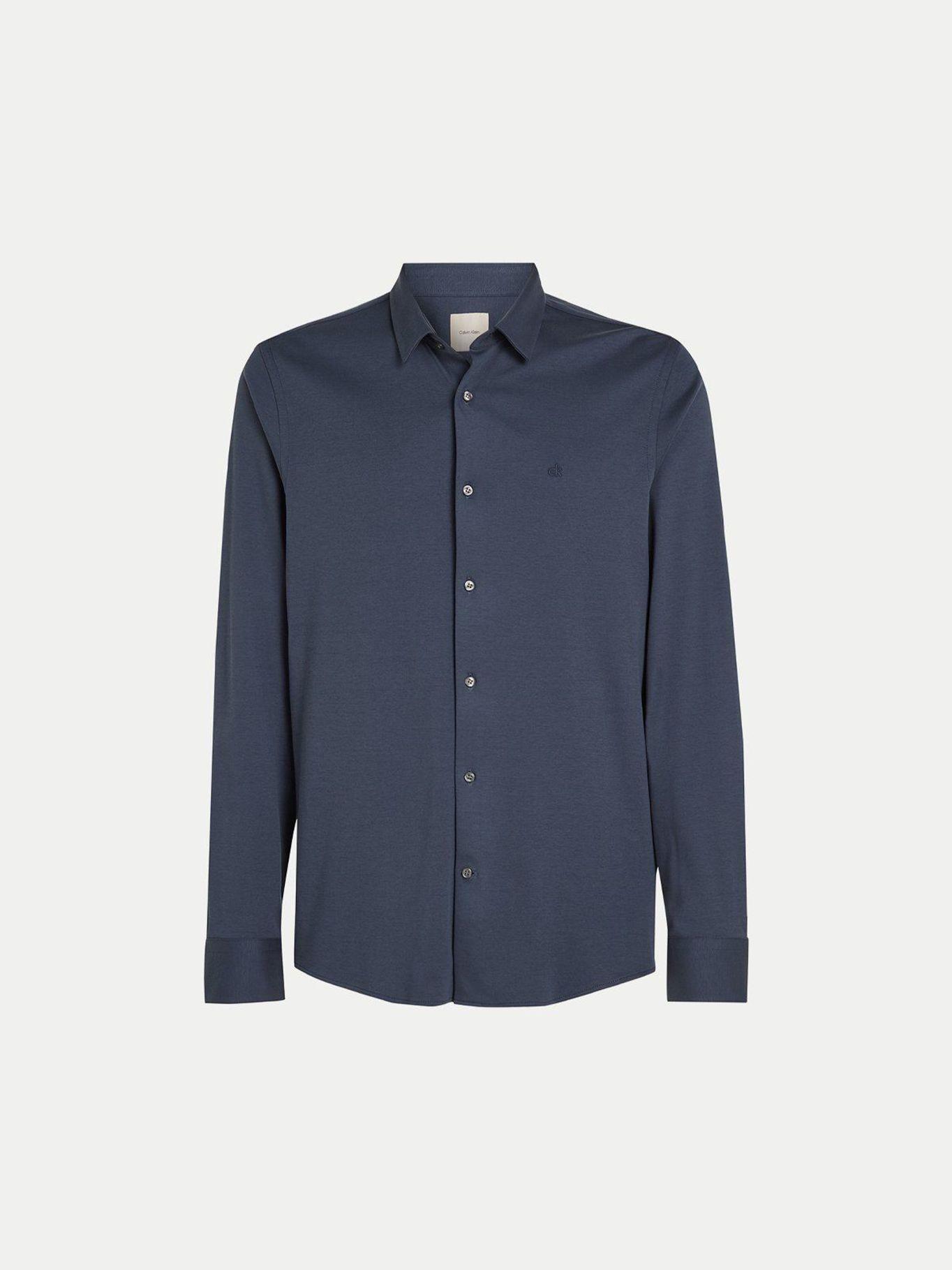 Camisa de punto slim suave Azul Calvin Klein-3