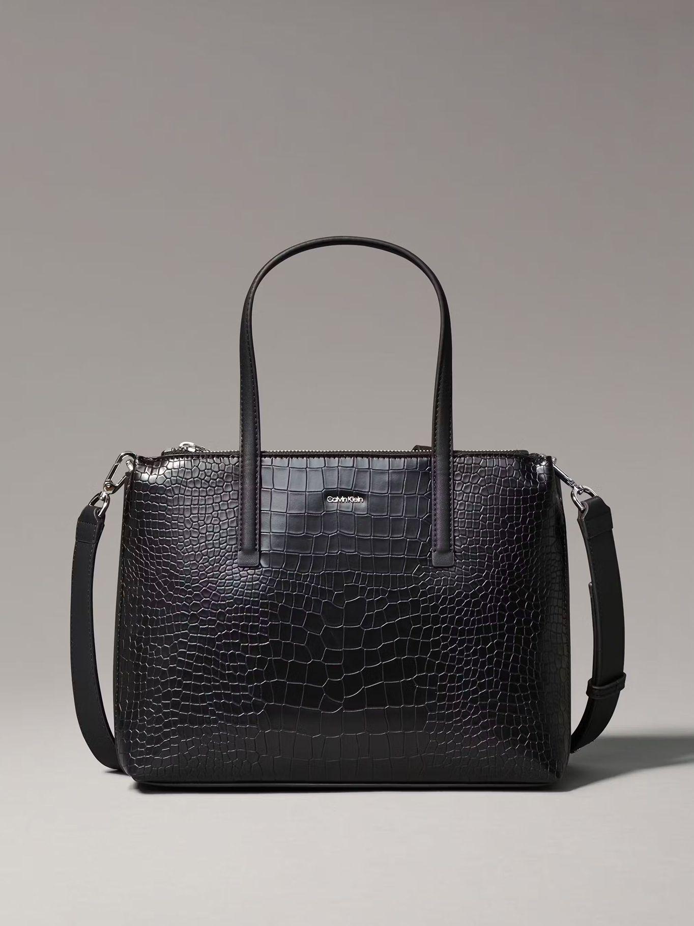 Cartera Tote CK Must Croco Negro Calvin Klein-0