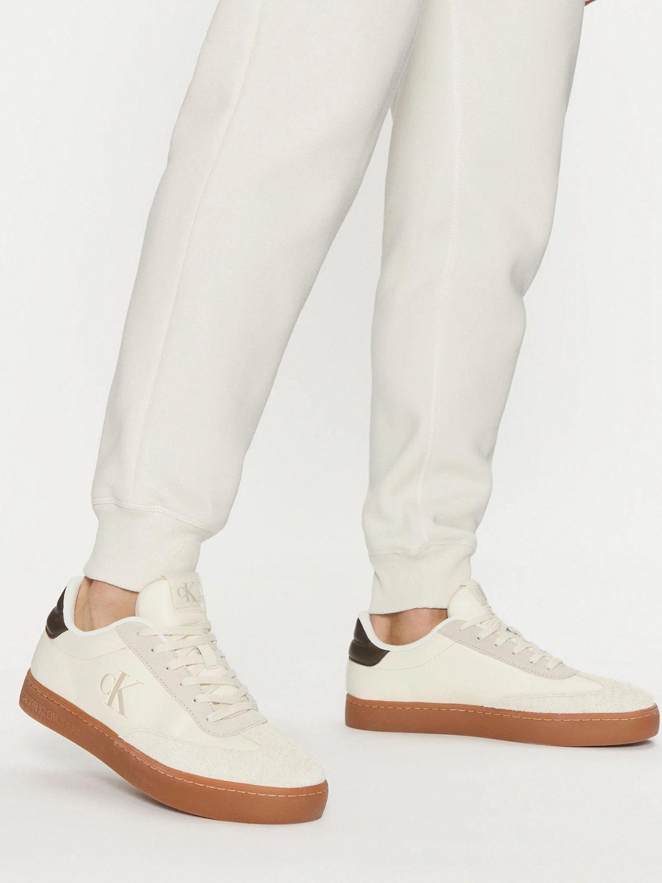 Pantalón de felpa con monograma Blanco Calvin Klein-4