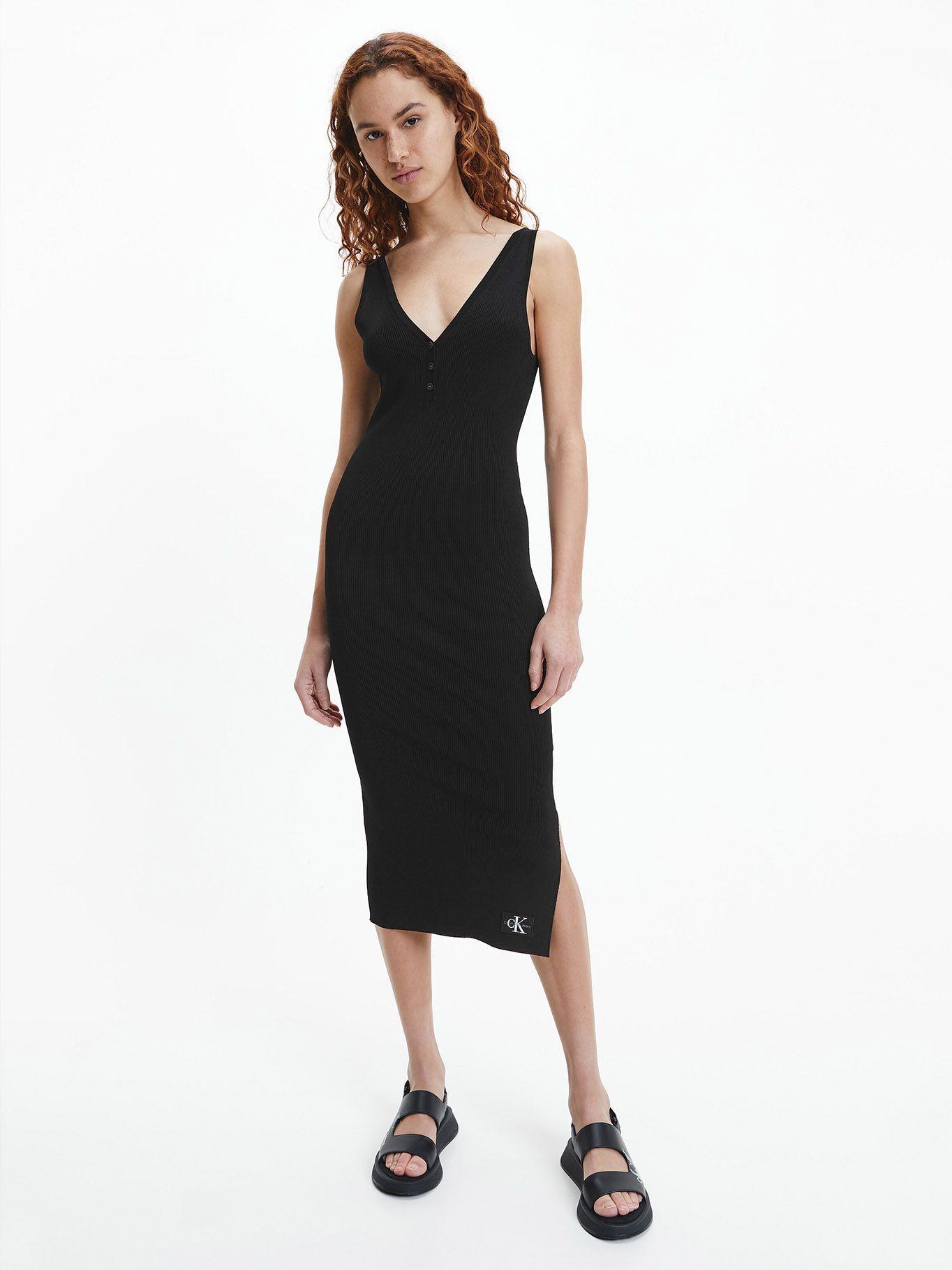 Vestido Badge Negro Calvin Klein-0