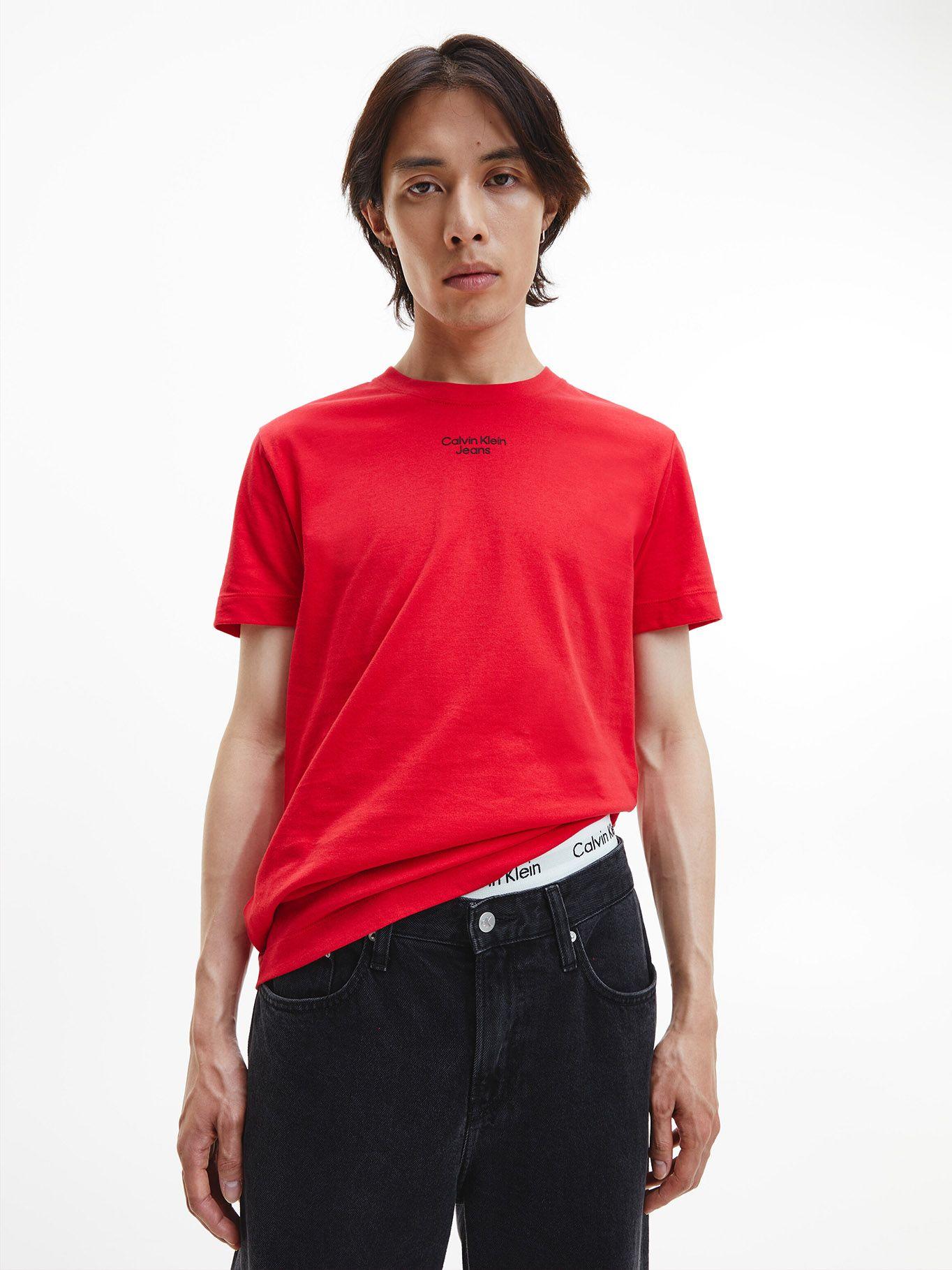 Polera Stacked Slim Rojo Calvin Klein-0