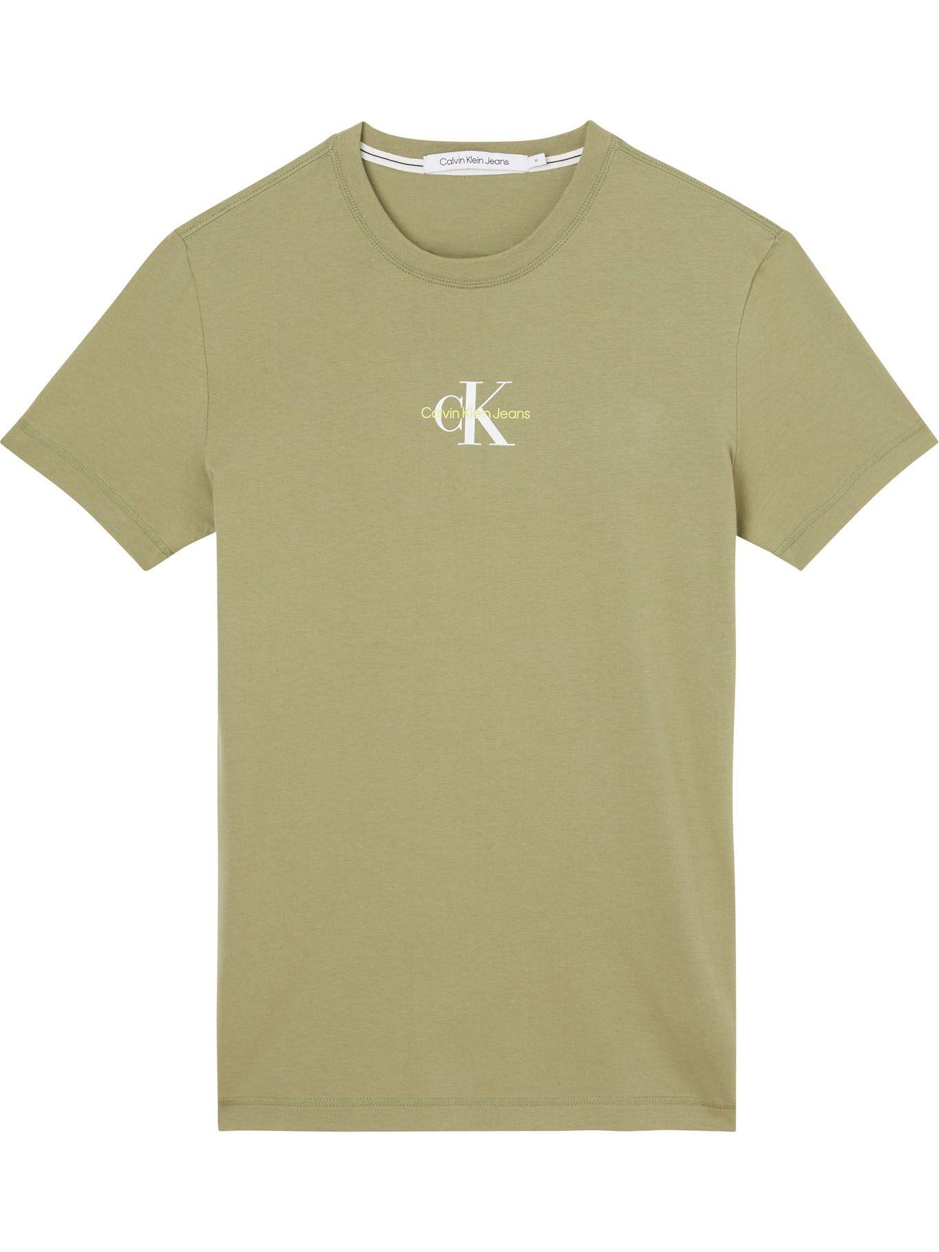 Polera Monogram Logo Verde Olivo Calvin Klein-0