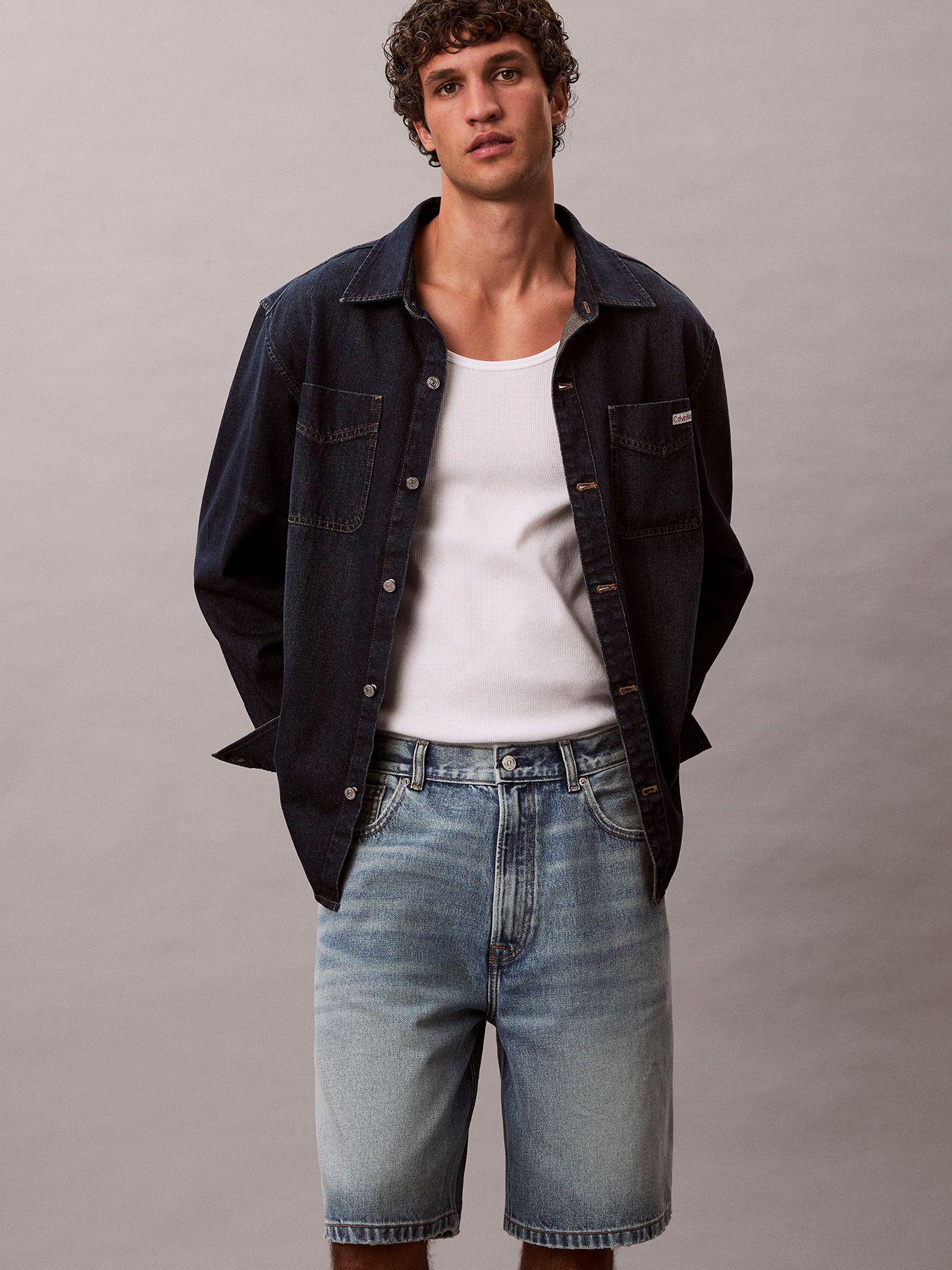 Short Denim Vintage 90S Azul Calvin Klein-0