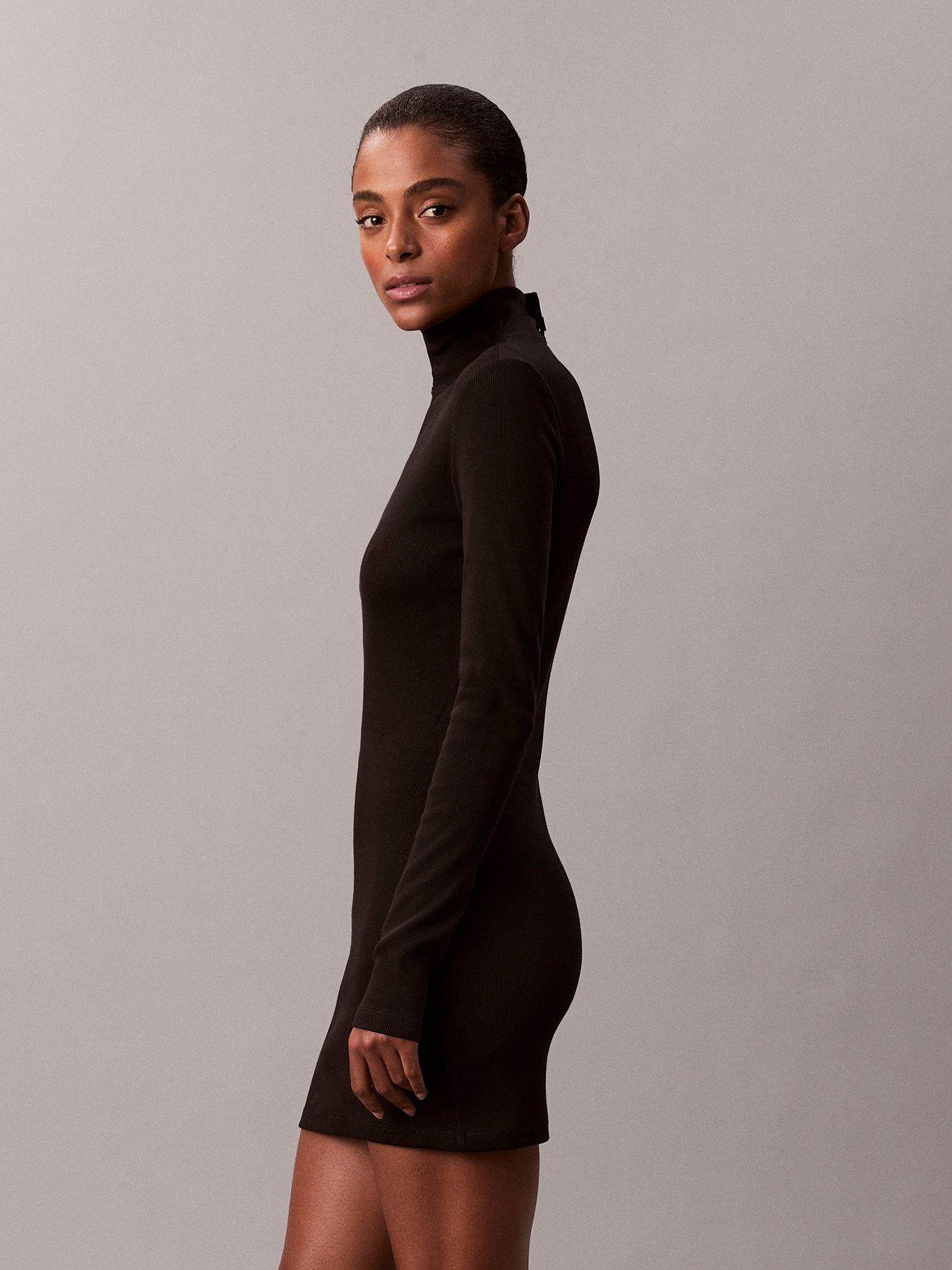 Vestido Mini con Cuello Alto Negro Calvin Klein-3