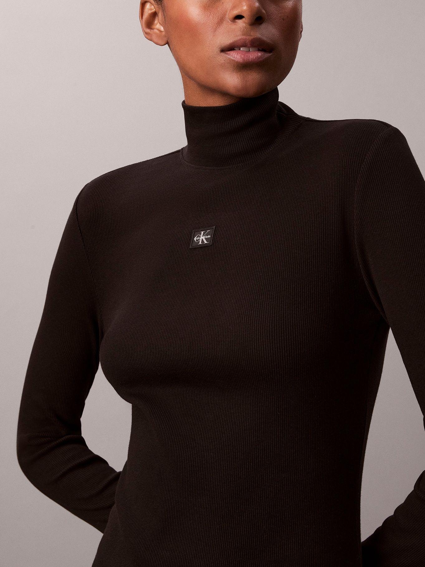 Vestido Mini con Cuello Alto Negro Calvin Klein-5