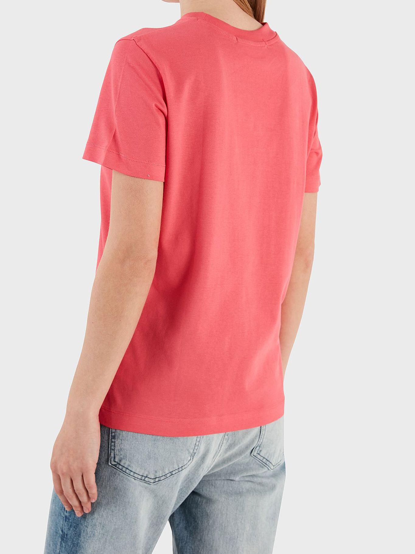 Camiseta con cuello redondo y logo Rosado Calvin Klein-2