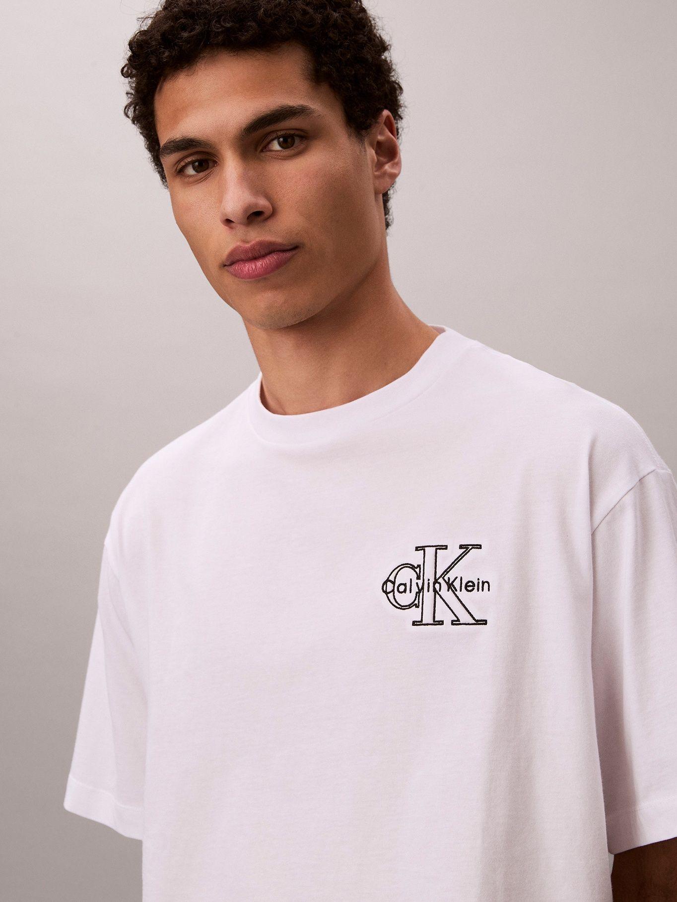 Polera con Monologo Bordado Blanco Calvin Klein-3
