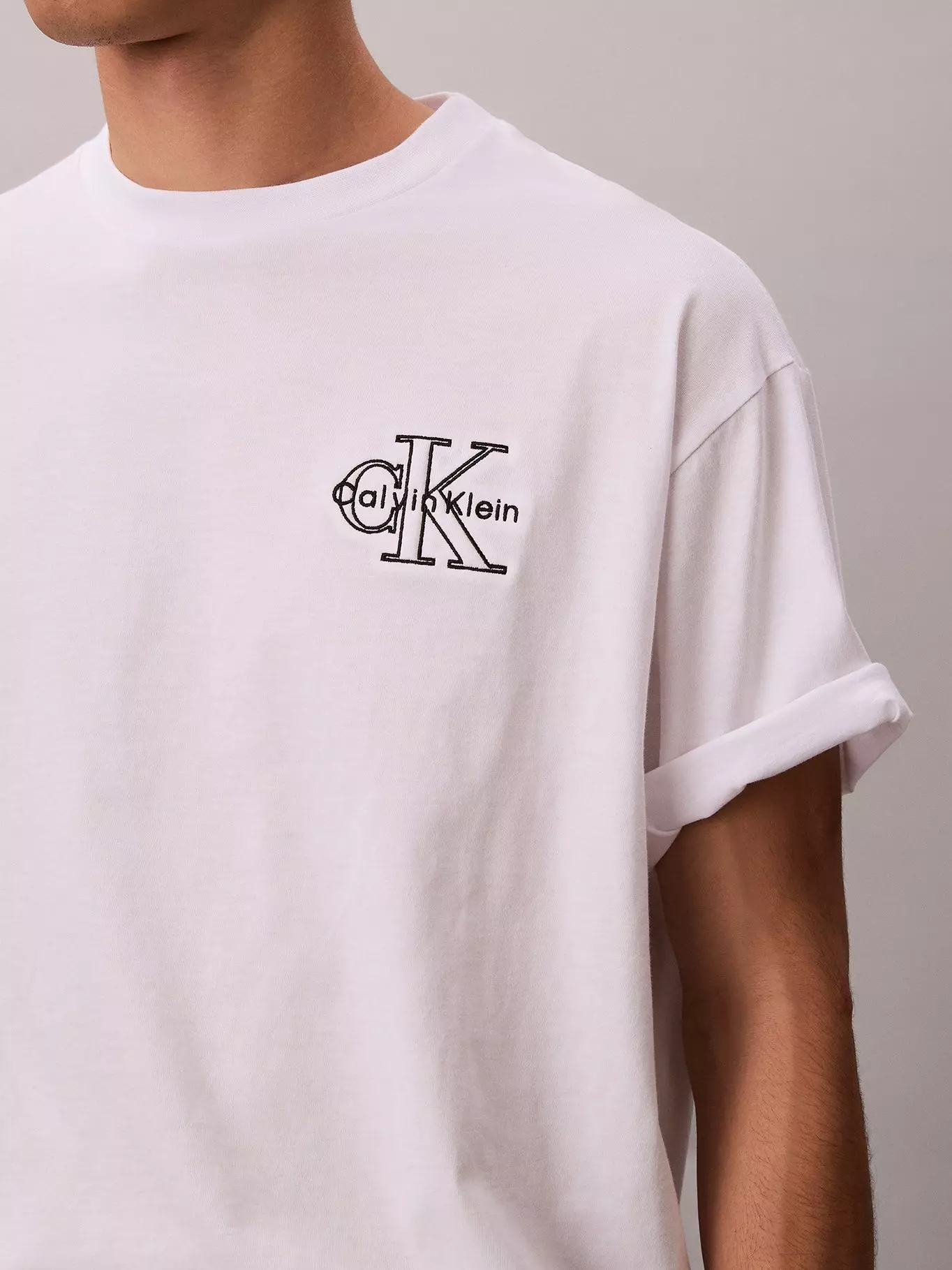 Polera con Monologo Bordado Blanco Calvin Klein-4