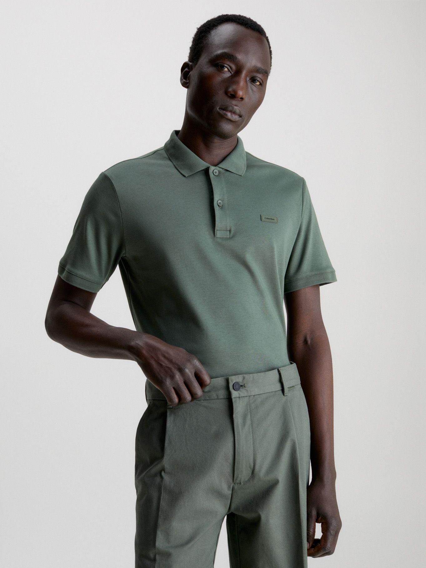 Polo Smooth Cotton Slim Verde Calvin Klein-0